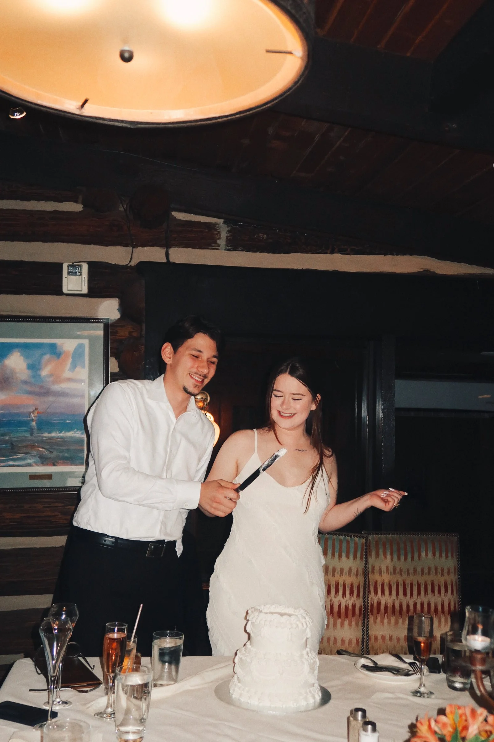 A candid indoor moment in Houston, TX, capturing movement, laughter, and the natural rhythm of the celebration.