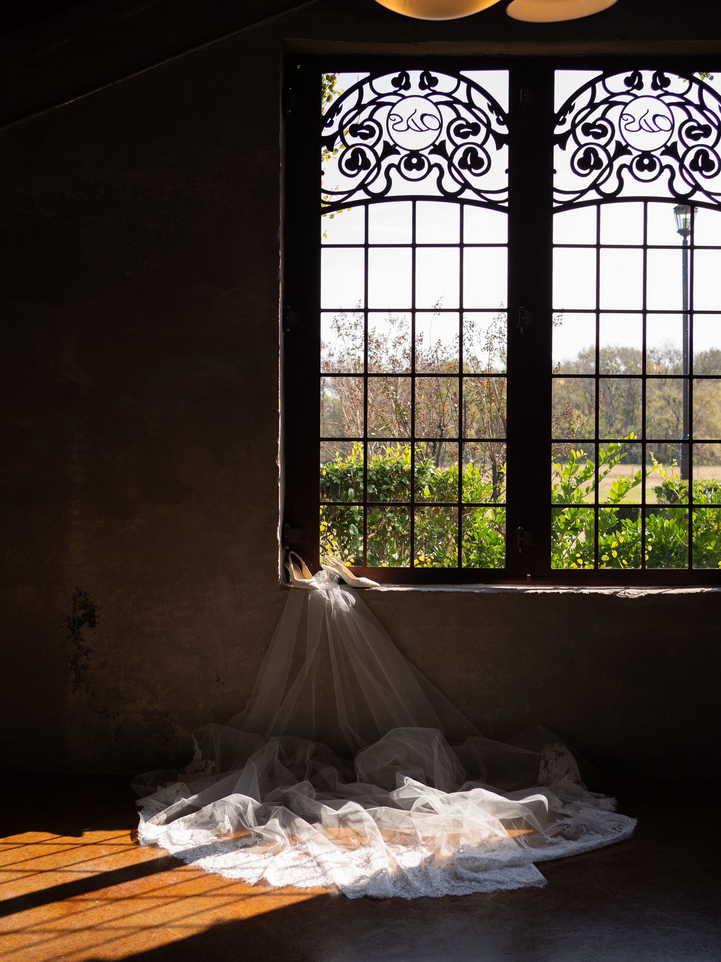 A timeless bridal details portrait in Montgomery, TX, framed by soft natural light and delicate textures
