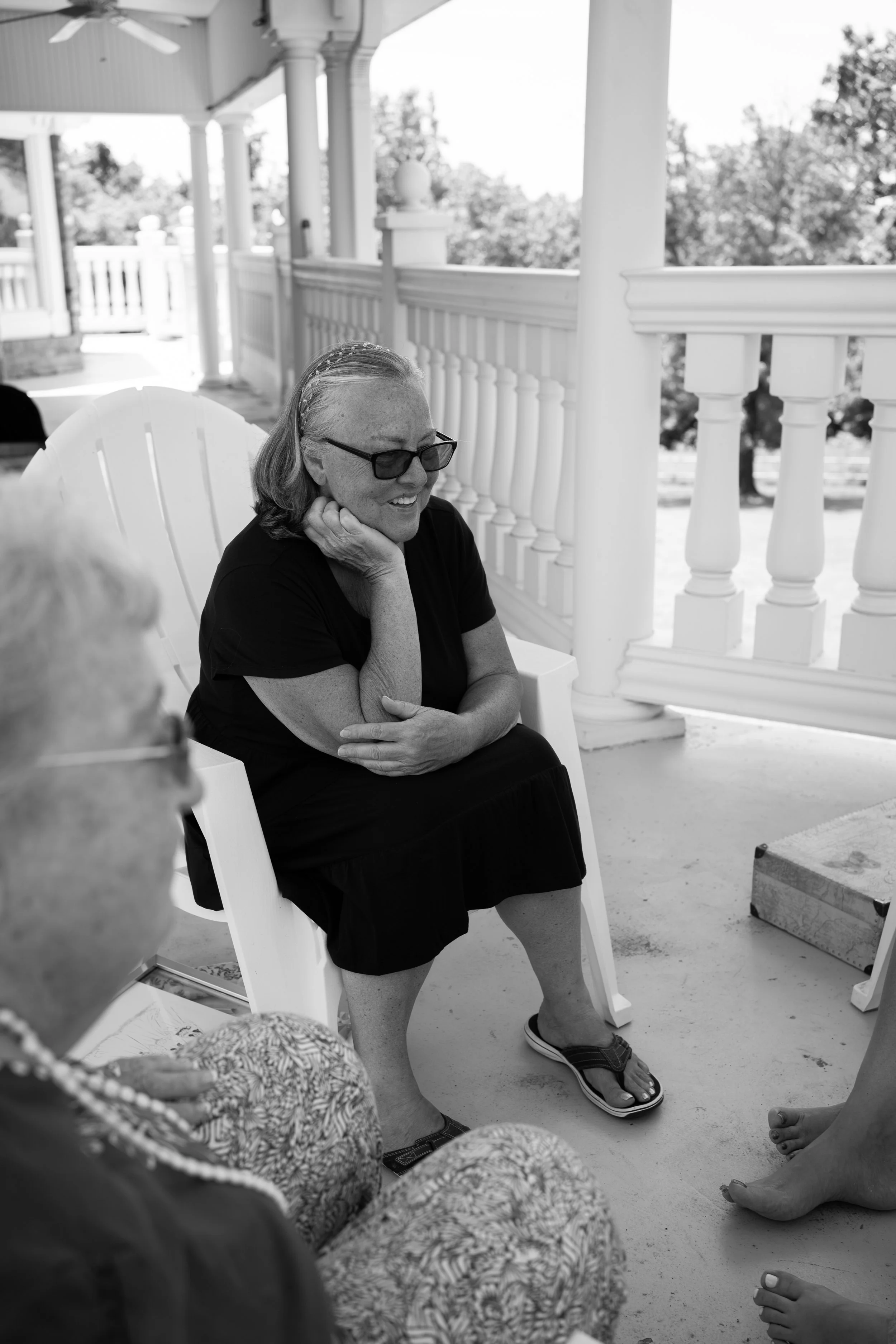 Tender family moments during gift exchange on wedding day