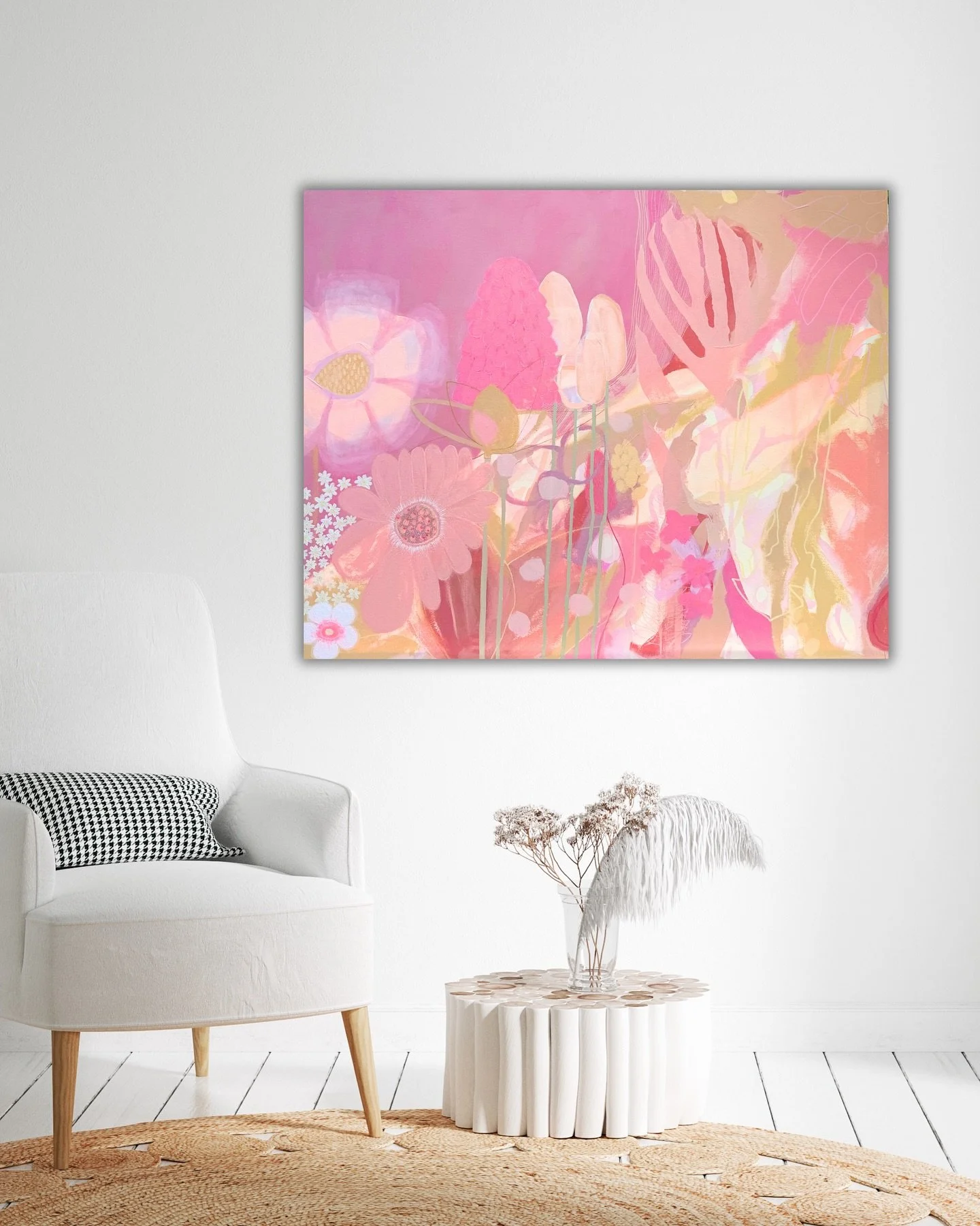 My &lsquo;Perfume Sky&rsquo; 〰️ A beautiful painting I created for the exhibition &lsquo;Along the garden path&rsquo; on show now at @marlborough_art_society 〰️ perfect timing with @gardenmarlborough on today 🌸🌺🌼
A little different from my usual a