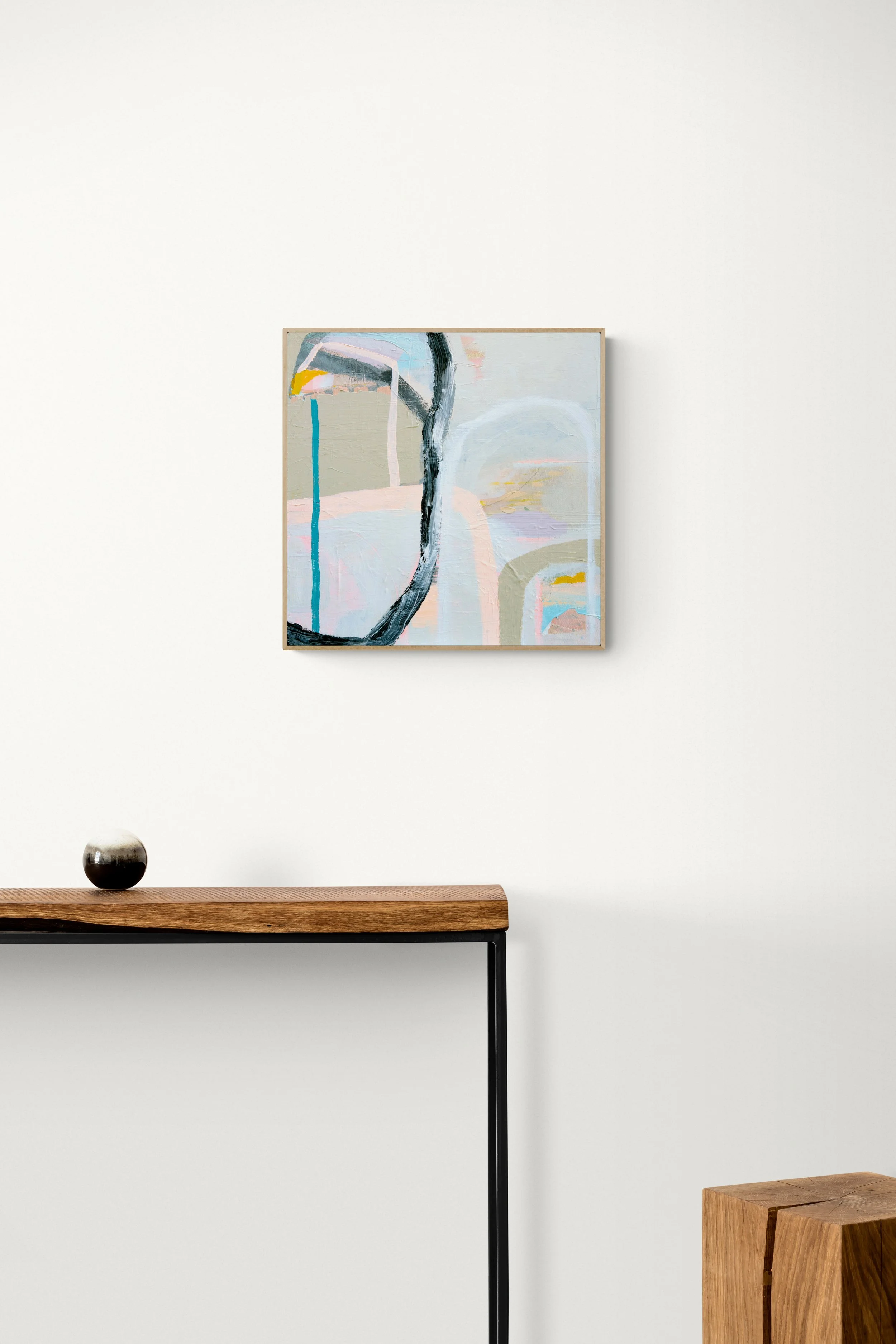 Delicate chaos_console-table-and-solid-wood-pedestal-in-hallway-2.jpeg