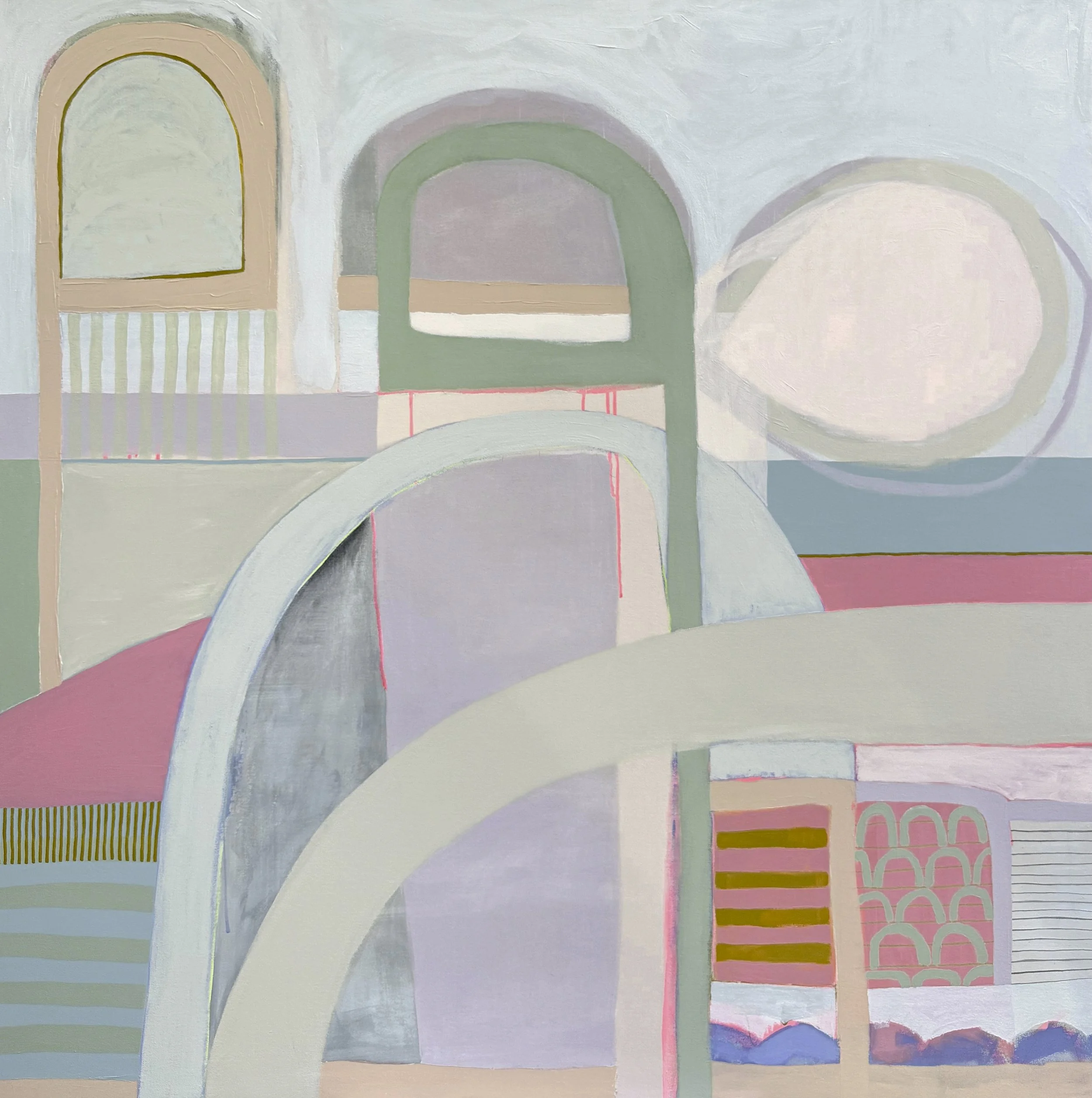 'Morning Light, Pink Delight' | 2026 | mixed media on canvas | 150x150cm
