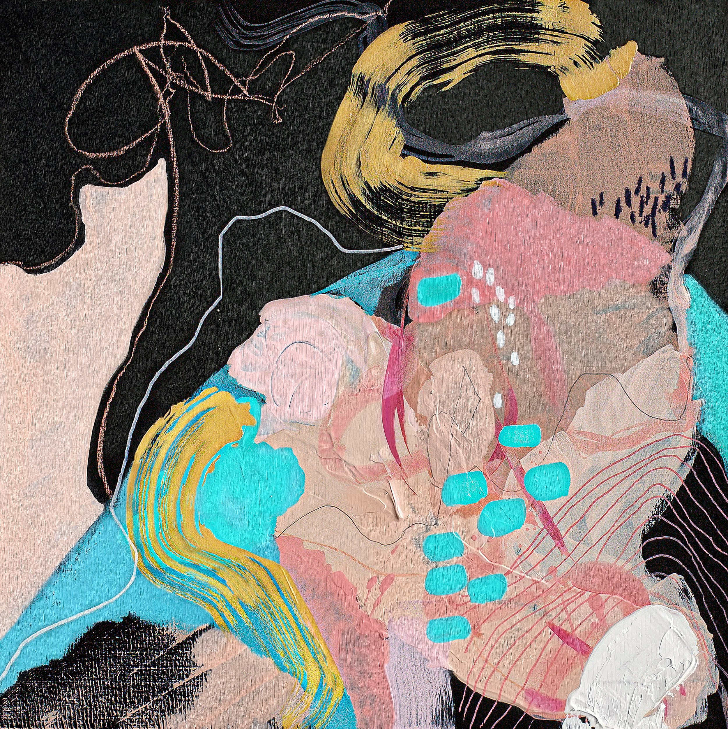 'Where rainbows hide II' | 2021 | mixed media on canvas | 30x30cm | Sold