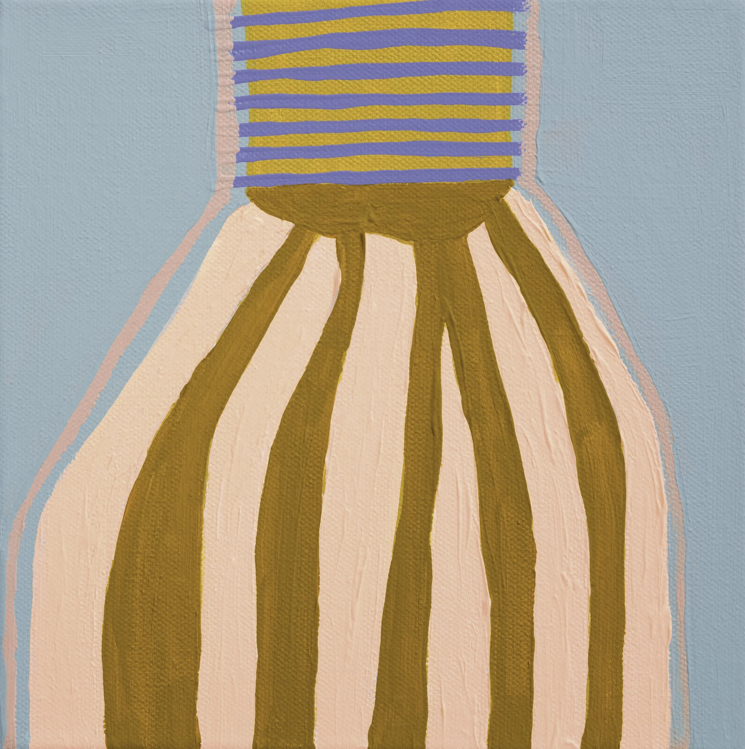 'Melon Frock' | 2025 | mixed media on canvas | 20x20cm | Sold