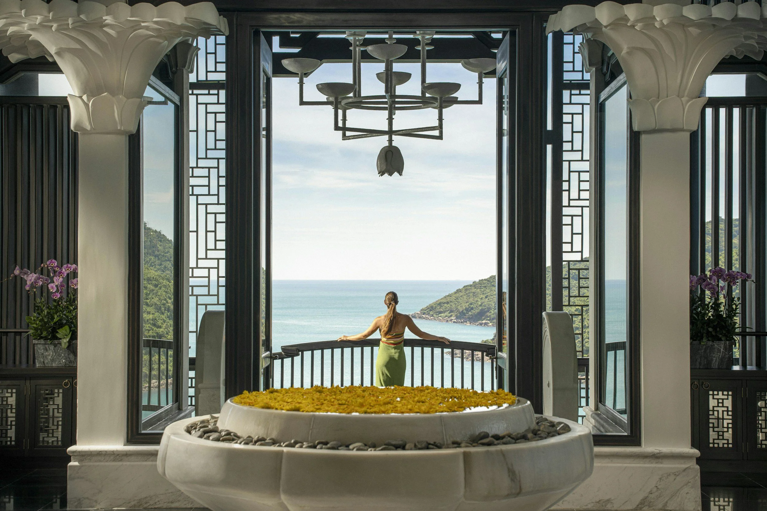 Luxury resort overlooking water