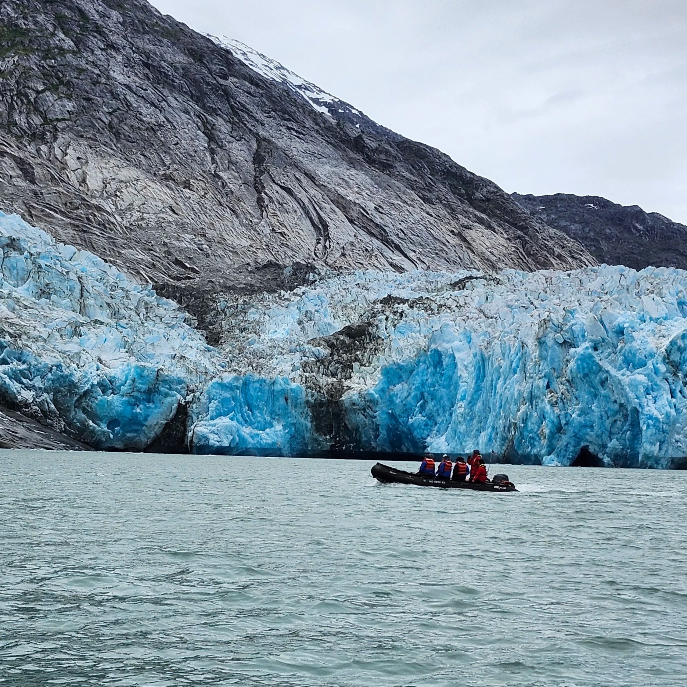 Dawes Glacier up close from a zodiac