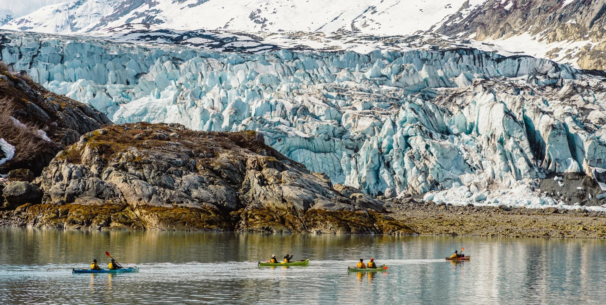 Kayakers enjoying Glacier Bay on Uncruise's two day program
