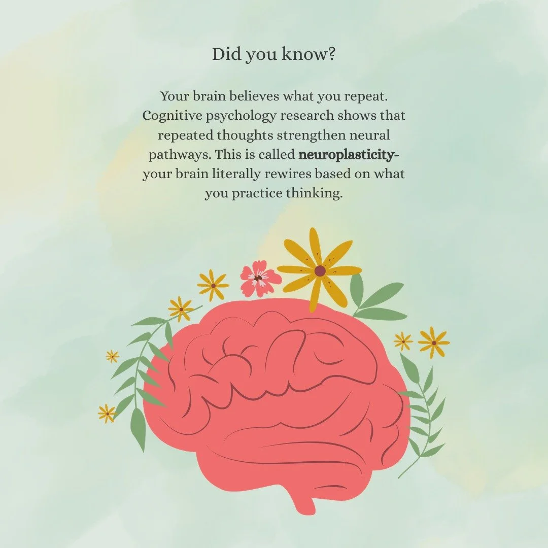 The way we think is not fixed. With practice, the brain gradually learns new patterns- making it possible to replace harsh inner dialogue with something more supportive over time.

#serentawellness #neuroplasticity #selfcompassion #psychologyofchange