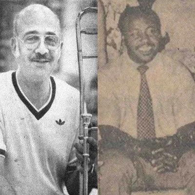 A split image showing two men, one on the left with glasses and a mustache wearing a sports jersey, and one on the right with a smile, dressed in a shirt and tie.
