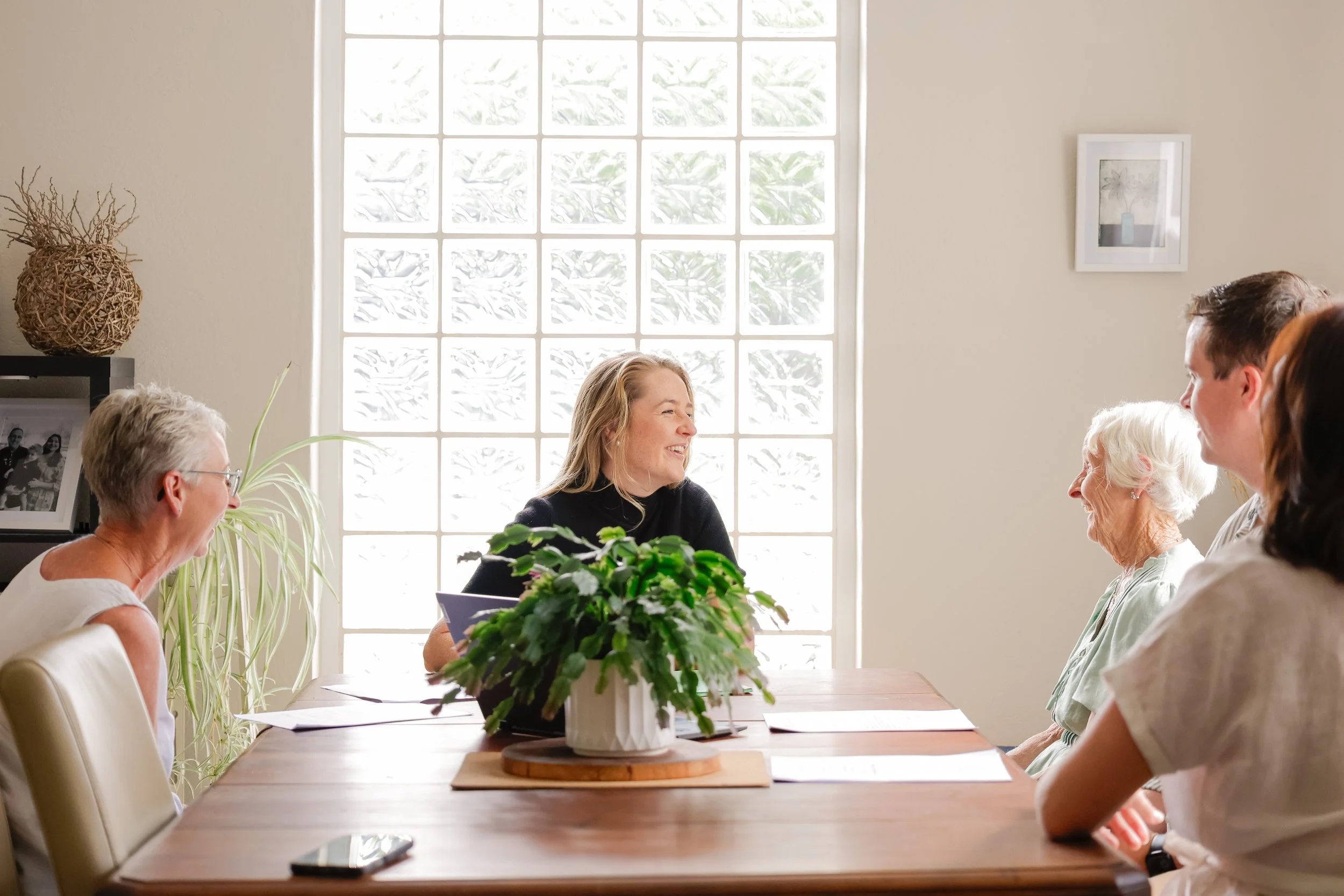 Jessica Spence, Wills and Estates solicitor, facilitating a family meeting, estate dispute.