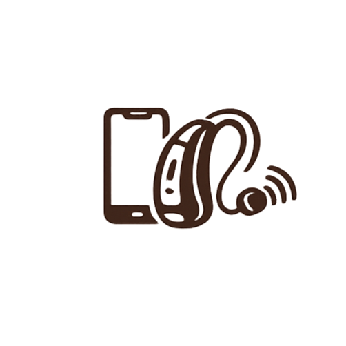 Graphic of a smartphone, a headset, and a wireless signal icon.