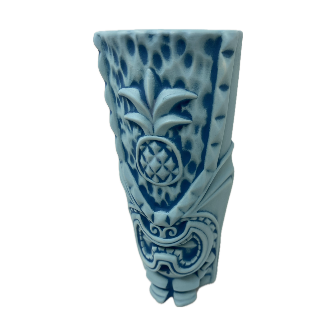 Tiki Farm Pineapple King Tiki Mug Lono Blue Tank Standing Buffalo