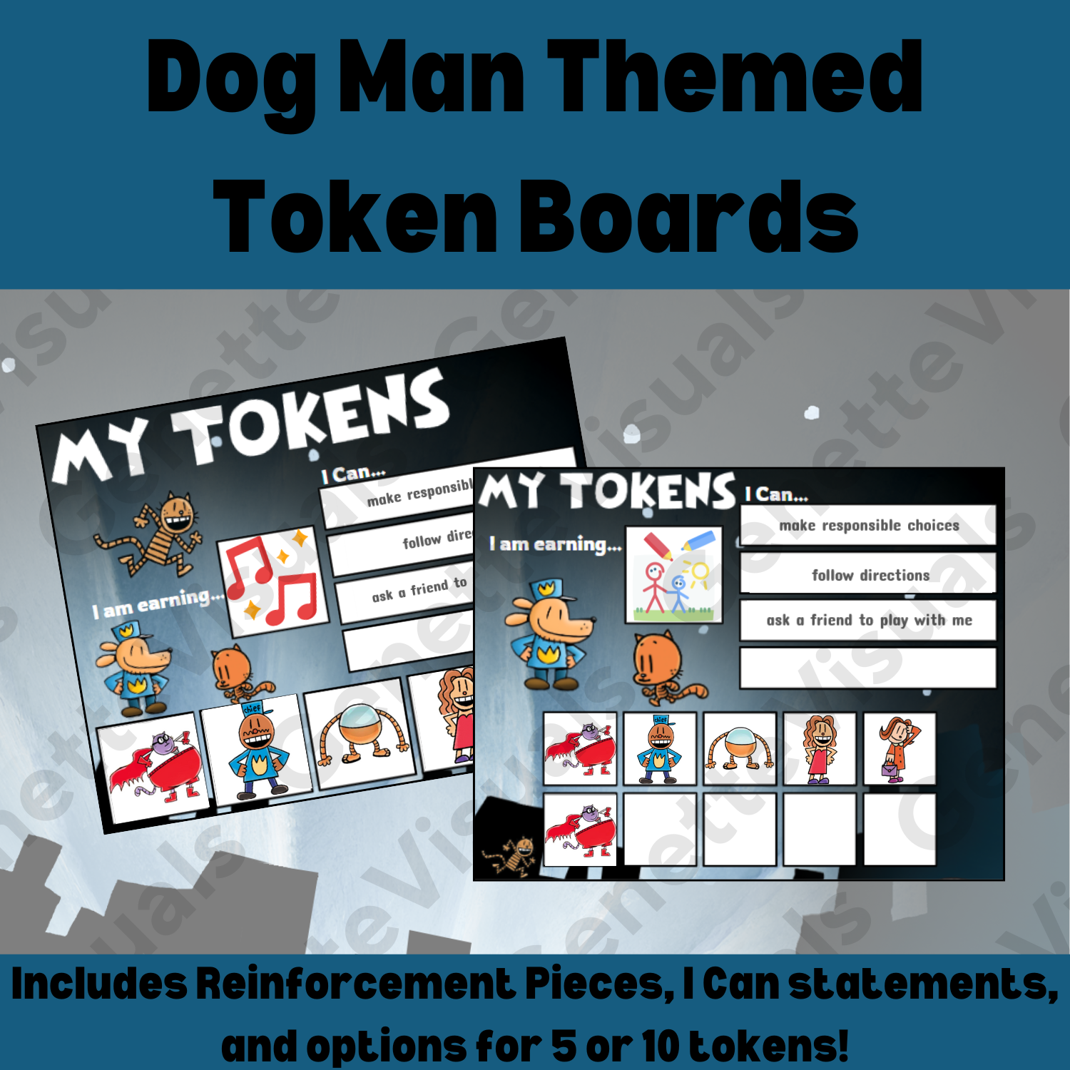 Dog Man Token Boards