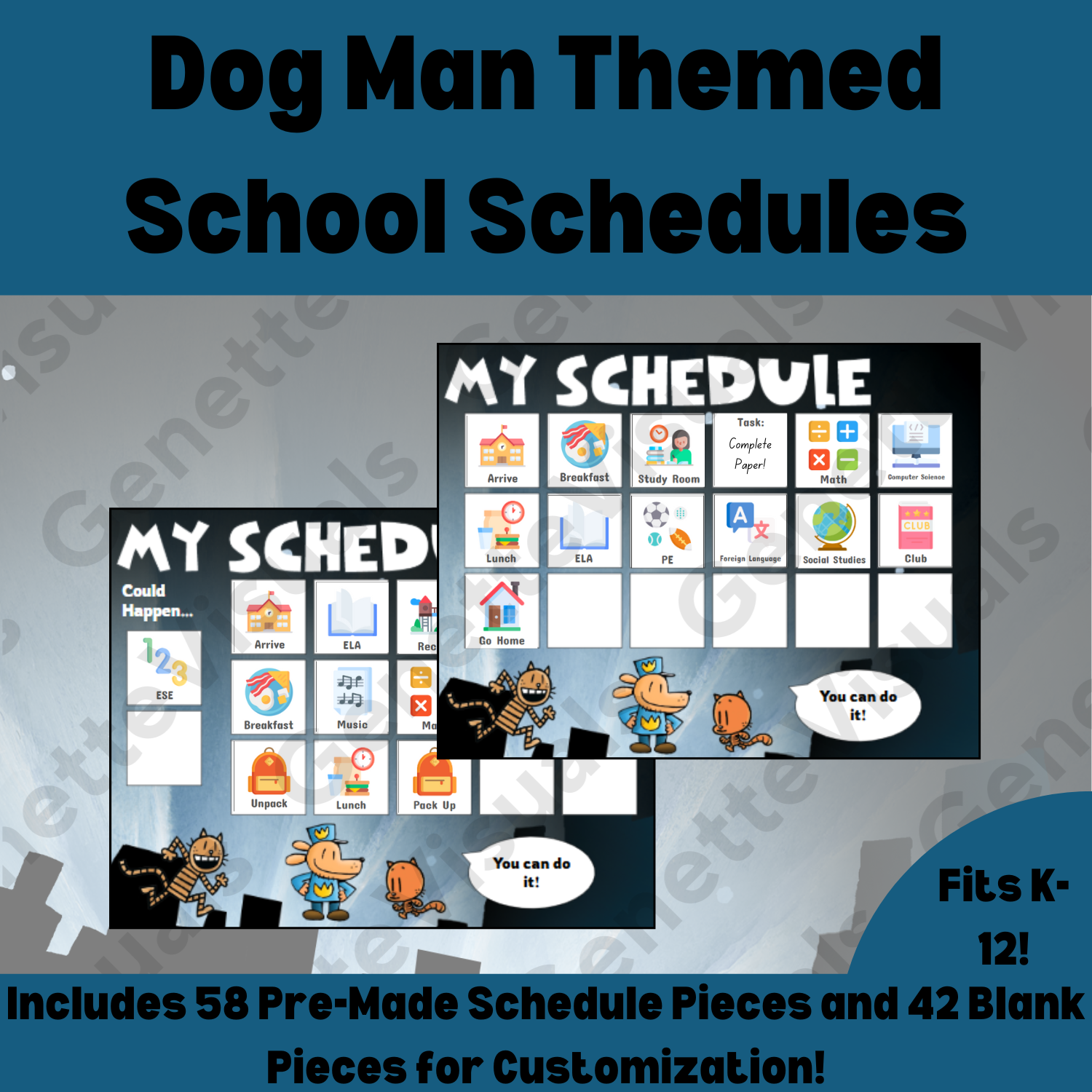 Dog Man Visual School Schedule