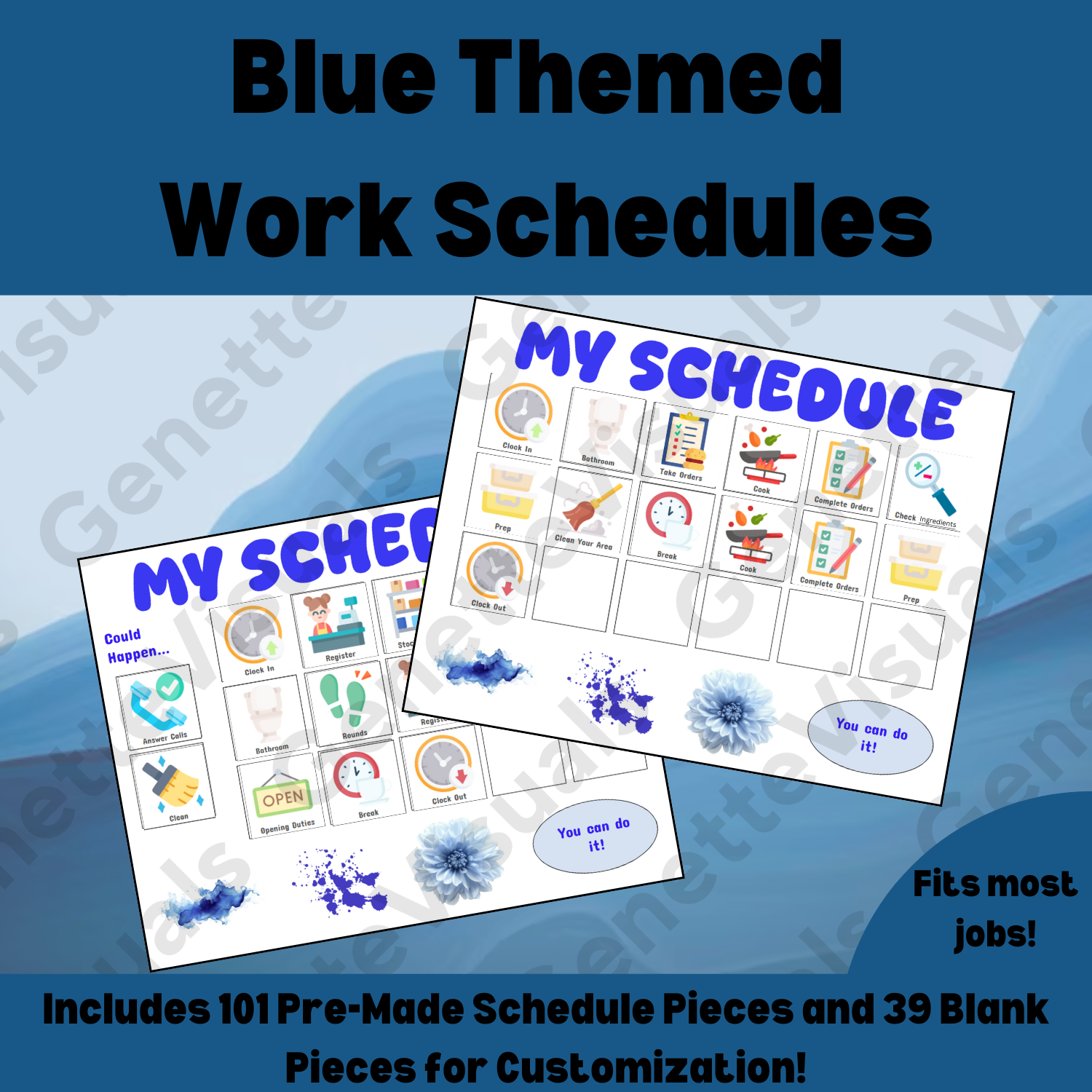 Blue Visual Work Schedule