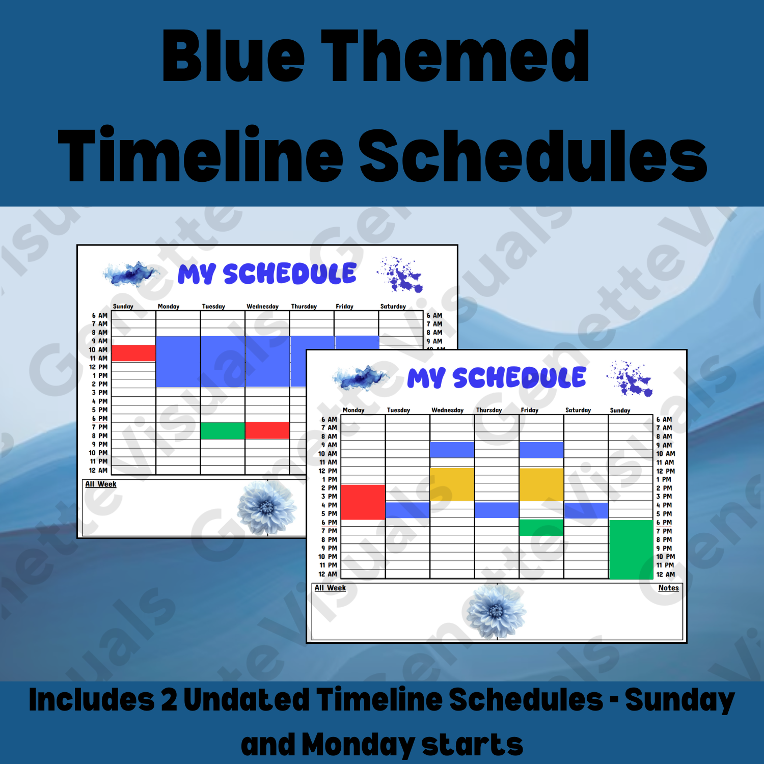 Blue Timeline Schedule (Weekly)