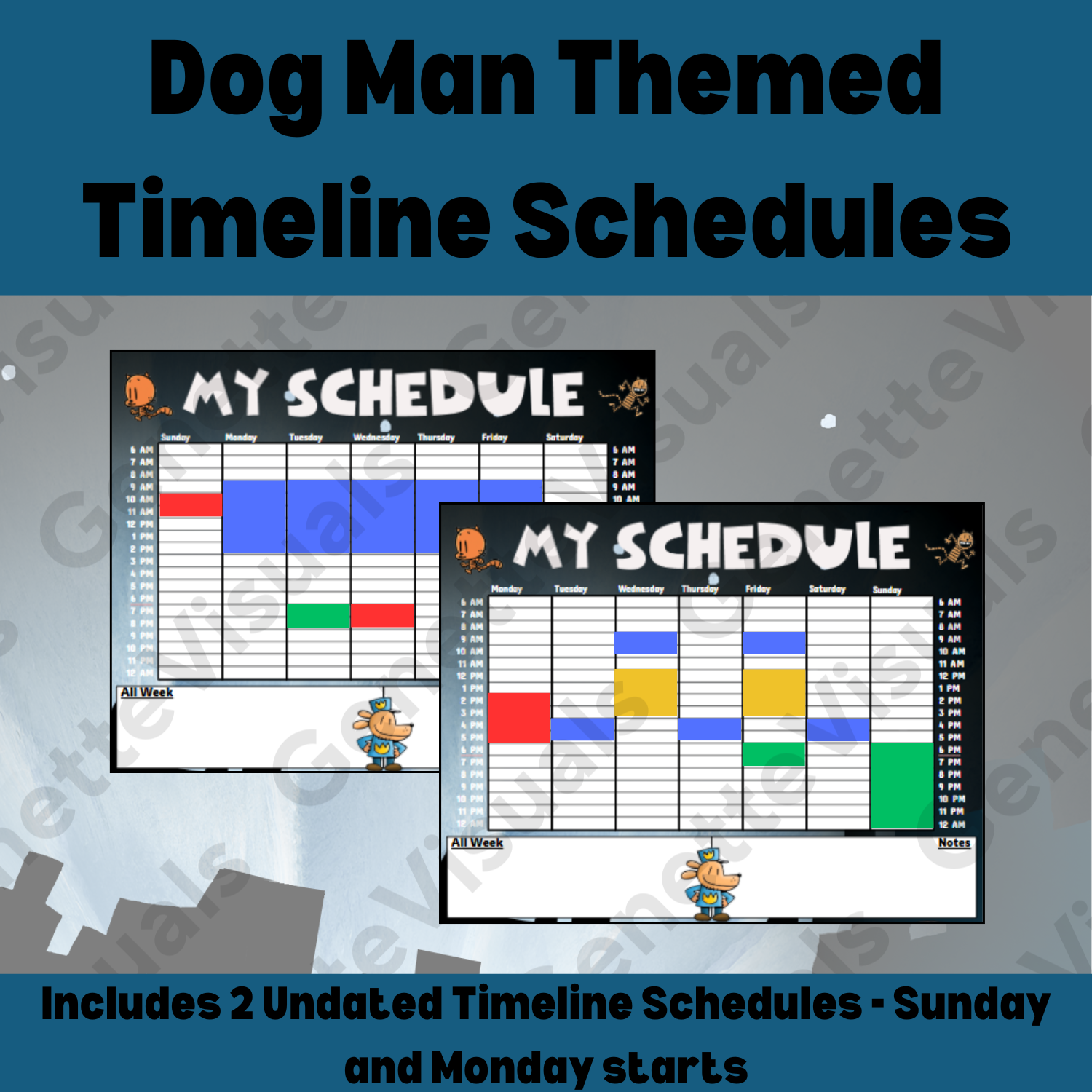 Dog Man Timeline Schedule (Weekly)