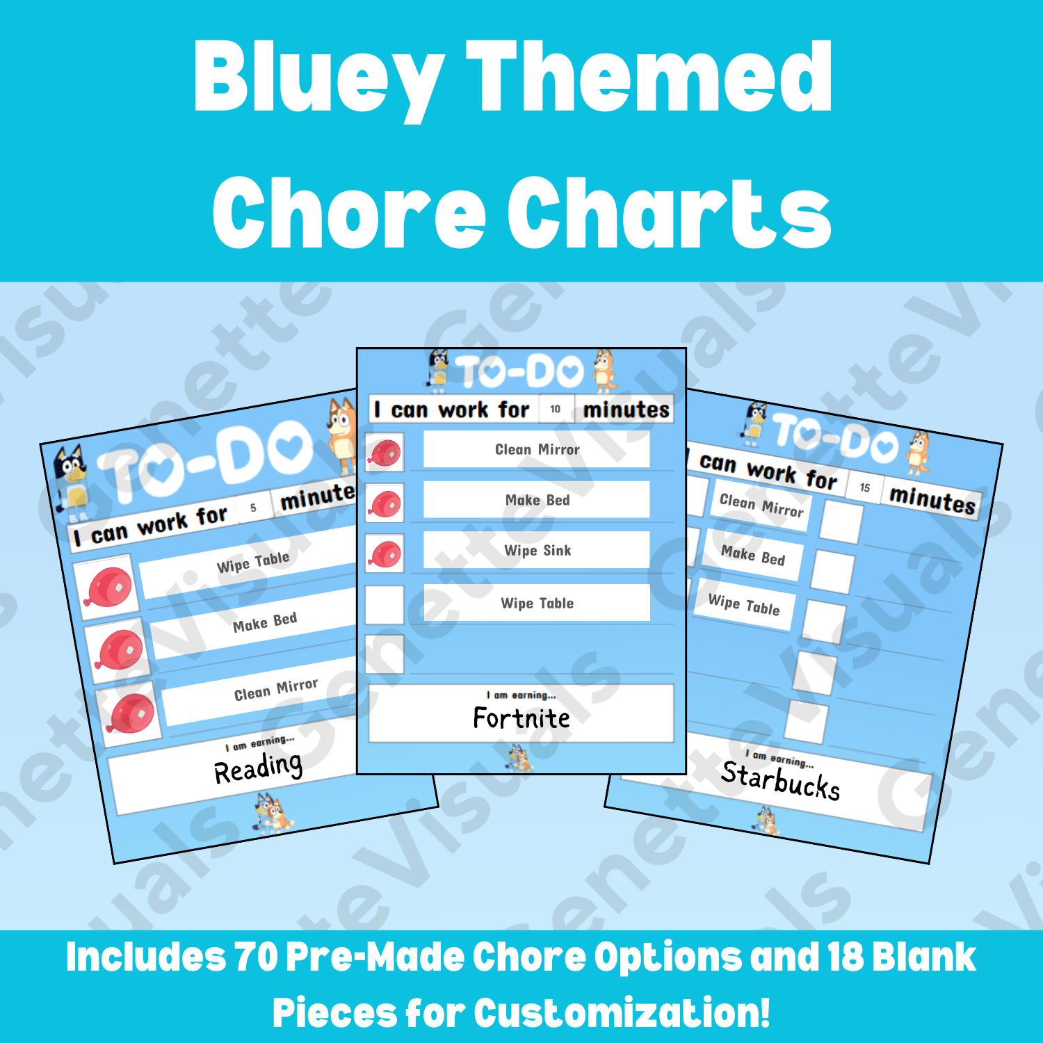 Bluey Chore Motivation Chart