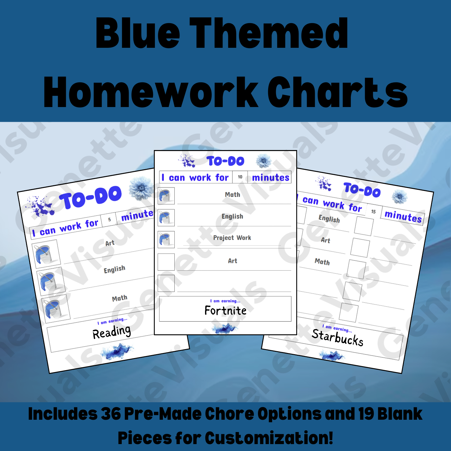Blue Homework Motivation Chart