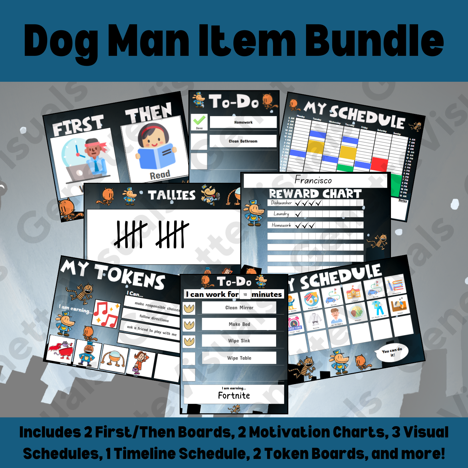 Dog Man Visual Support Bundle