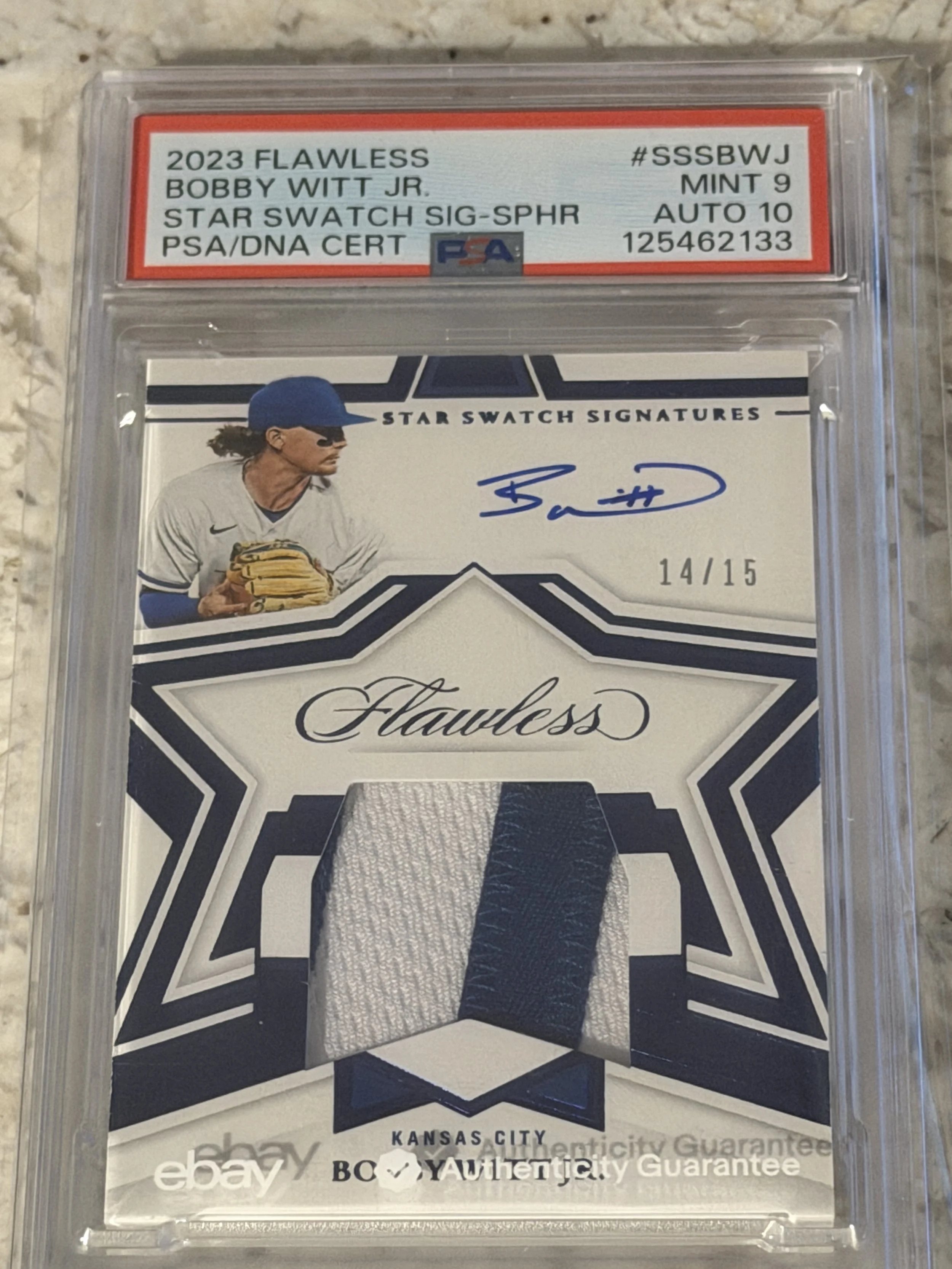 Bobby Witt JR 2023 Flawless Autograph Swatch 14/15