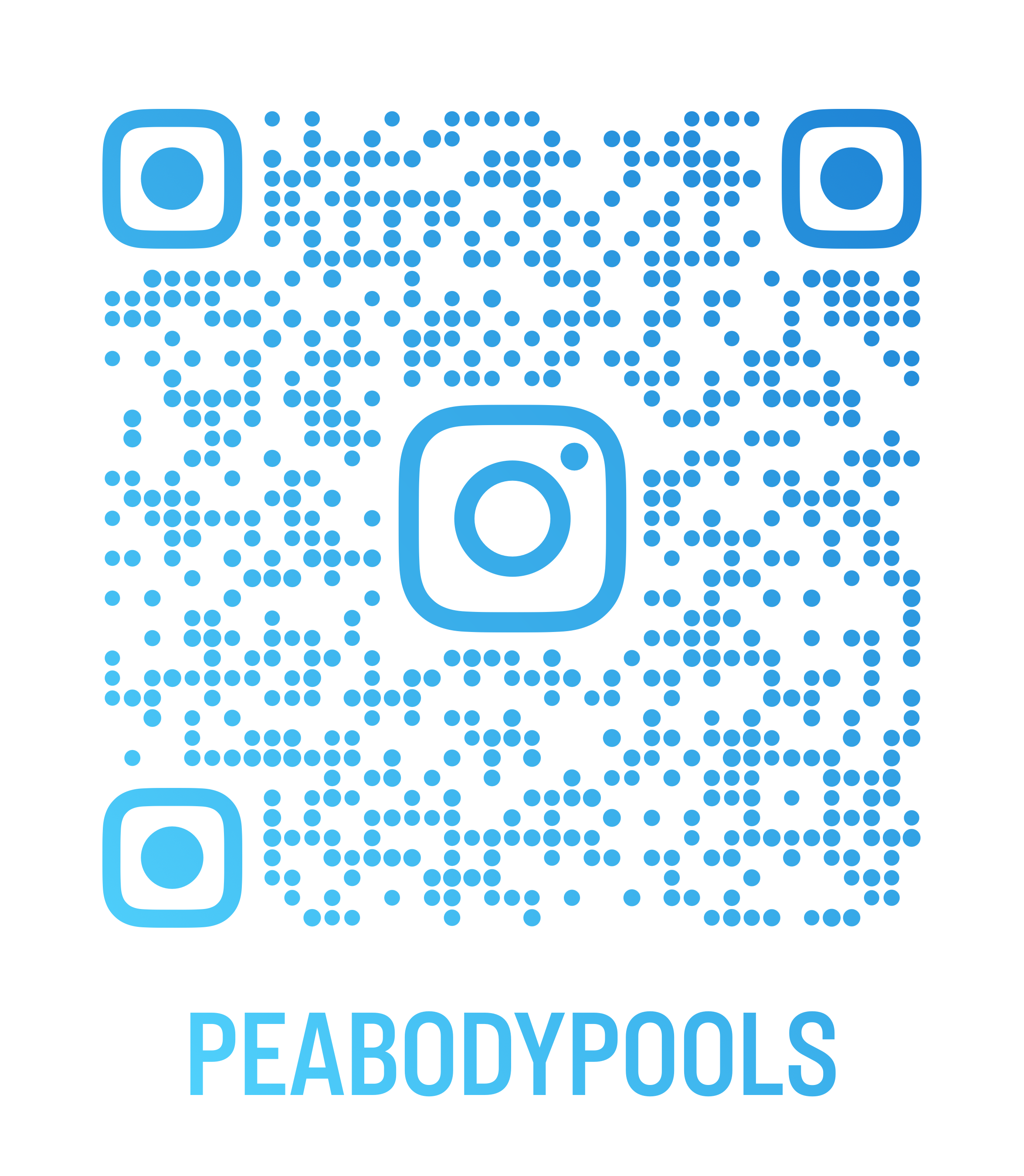 A QR code with the text 'PEABODYPOOLS' below it.