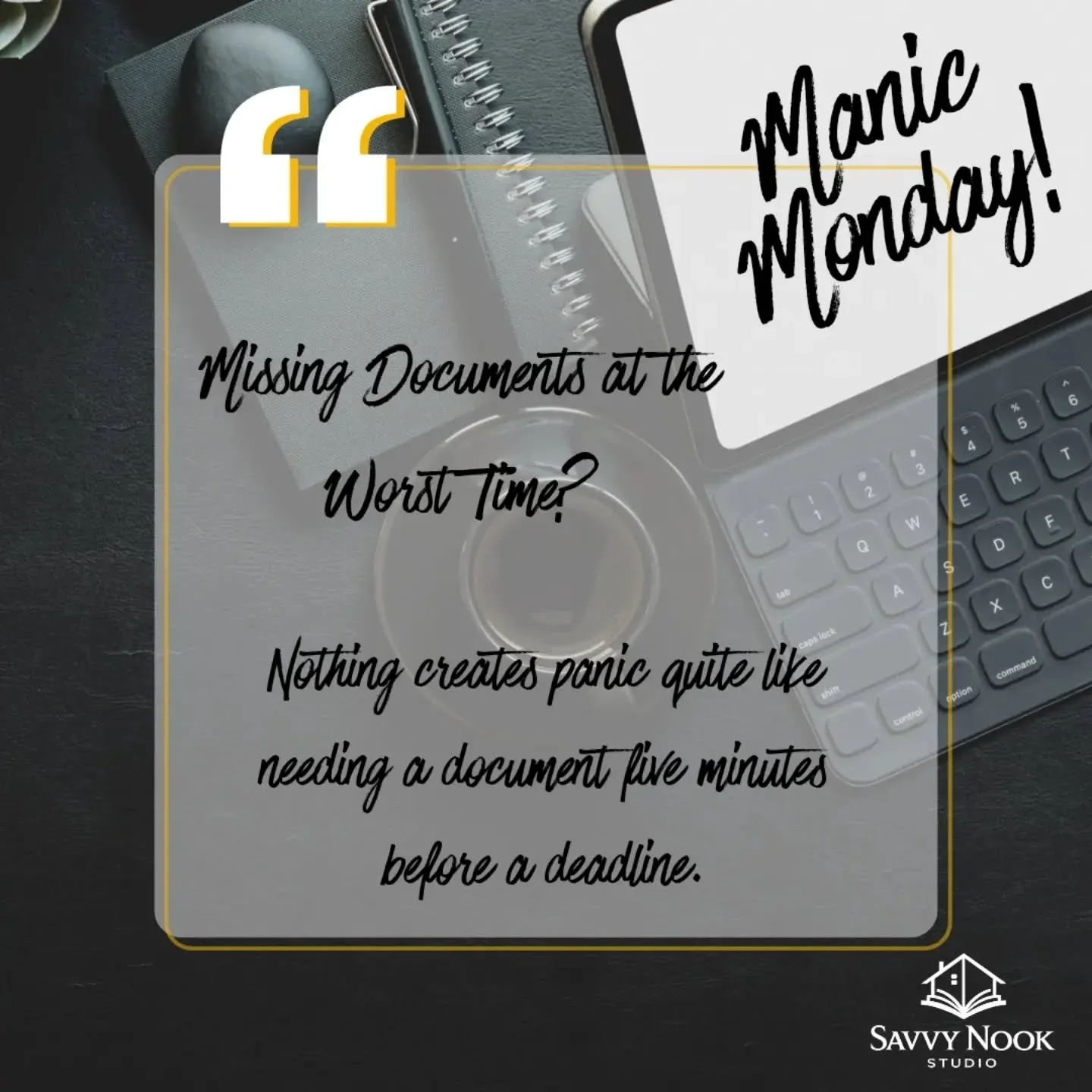 Create a consistent filing system for every transaction and future-you will be grateful.
Organization isn't exciting&mdash;but neither is scrambling.
#ManicMonday #TransactionManagement #RealtorTips #RealEstateAdmin #virtualrealestateadmin
