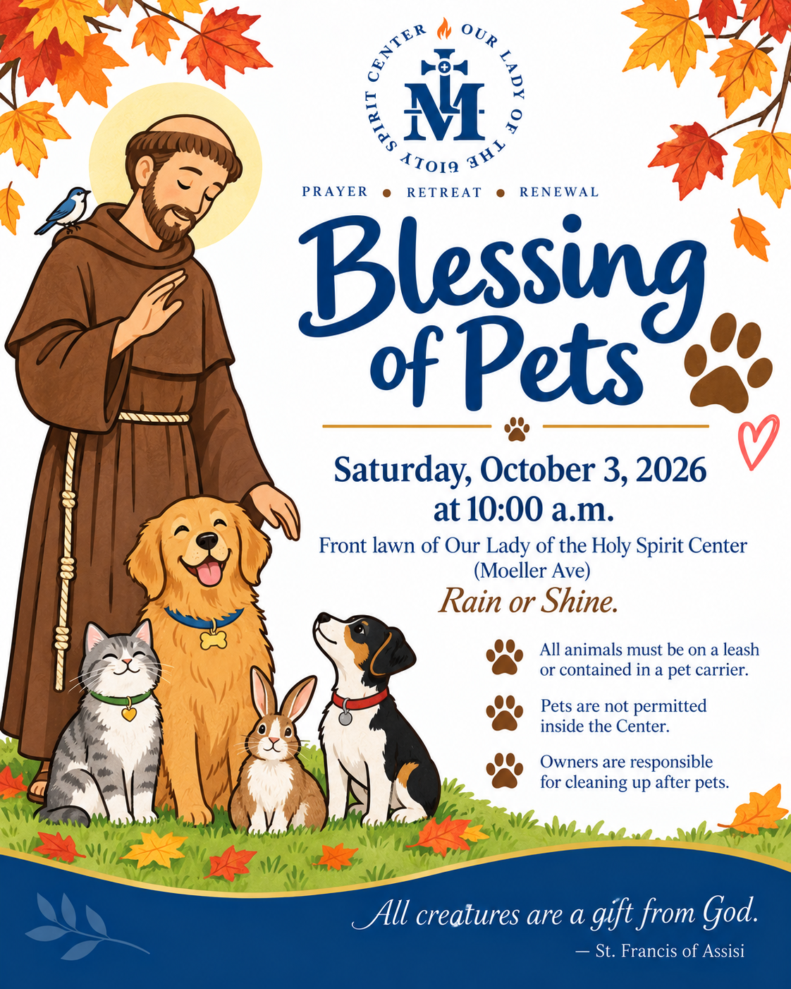 St Francis and a dog