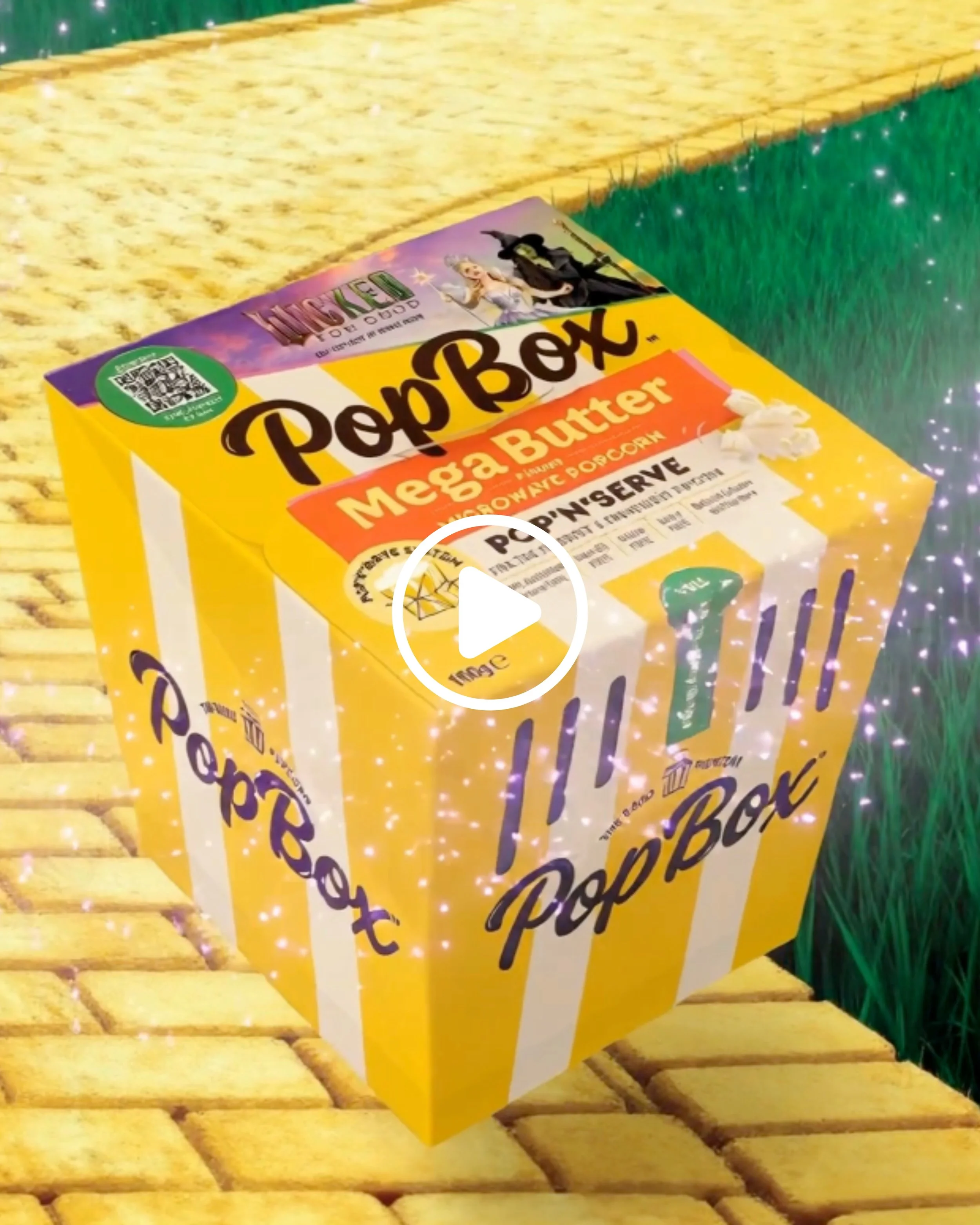 An animation created to turn PopBox's key campaign visual for Wicked: For Good into a video, where the box magically levitates into the air!