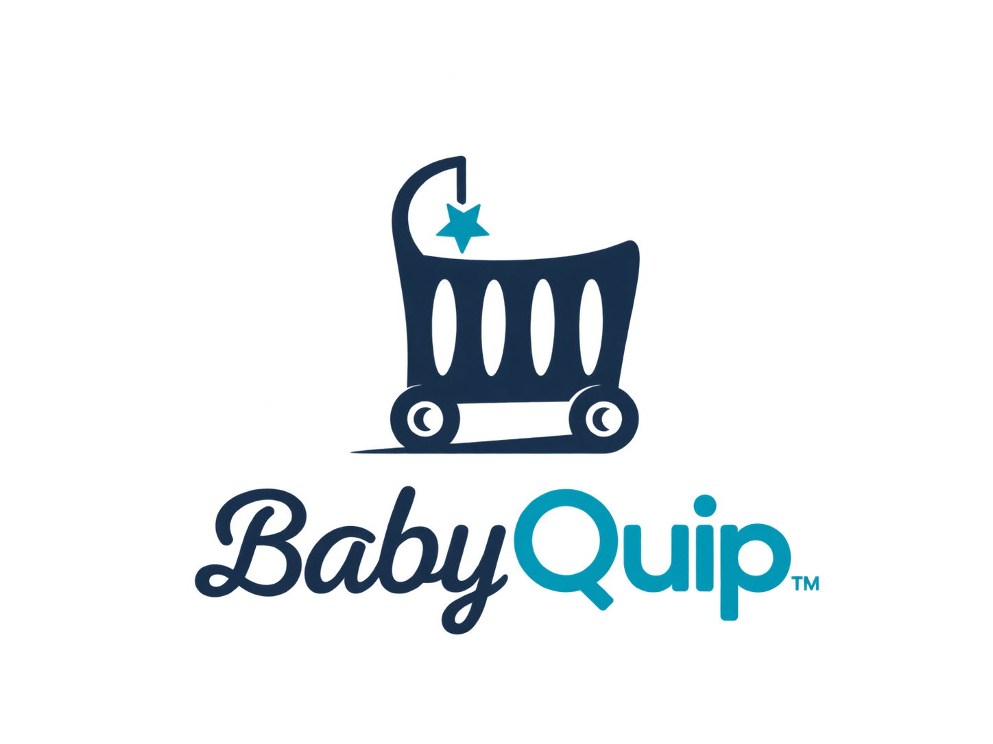 Logo with a shopping cart and a star, and the text "Baby Quit"