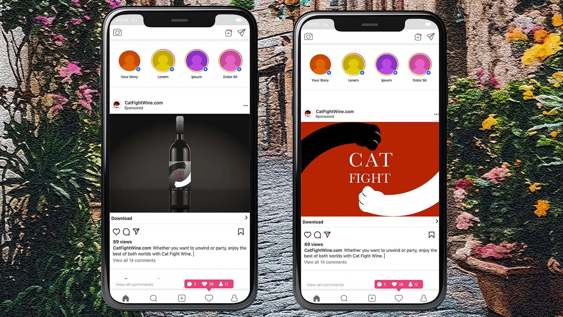 Cat Fight Wine Social Media Posts