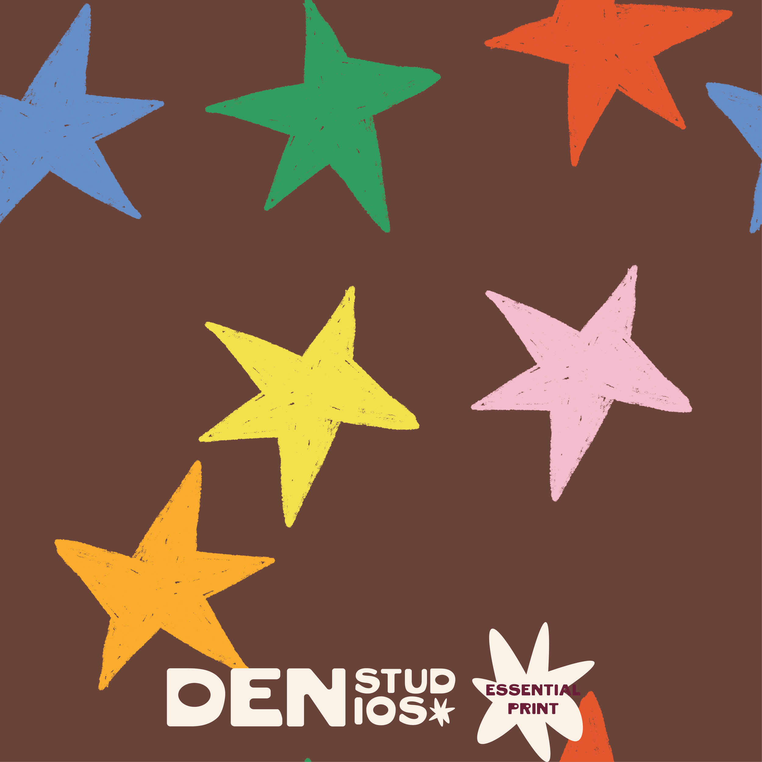 Lucky Star Ready Edit Print License Yardage Repeating Pattern in confetti — Den Studios surface pattern design