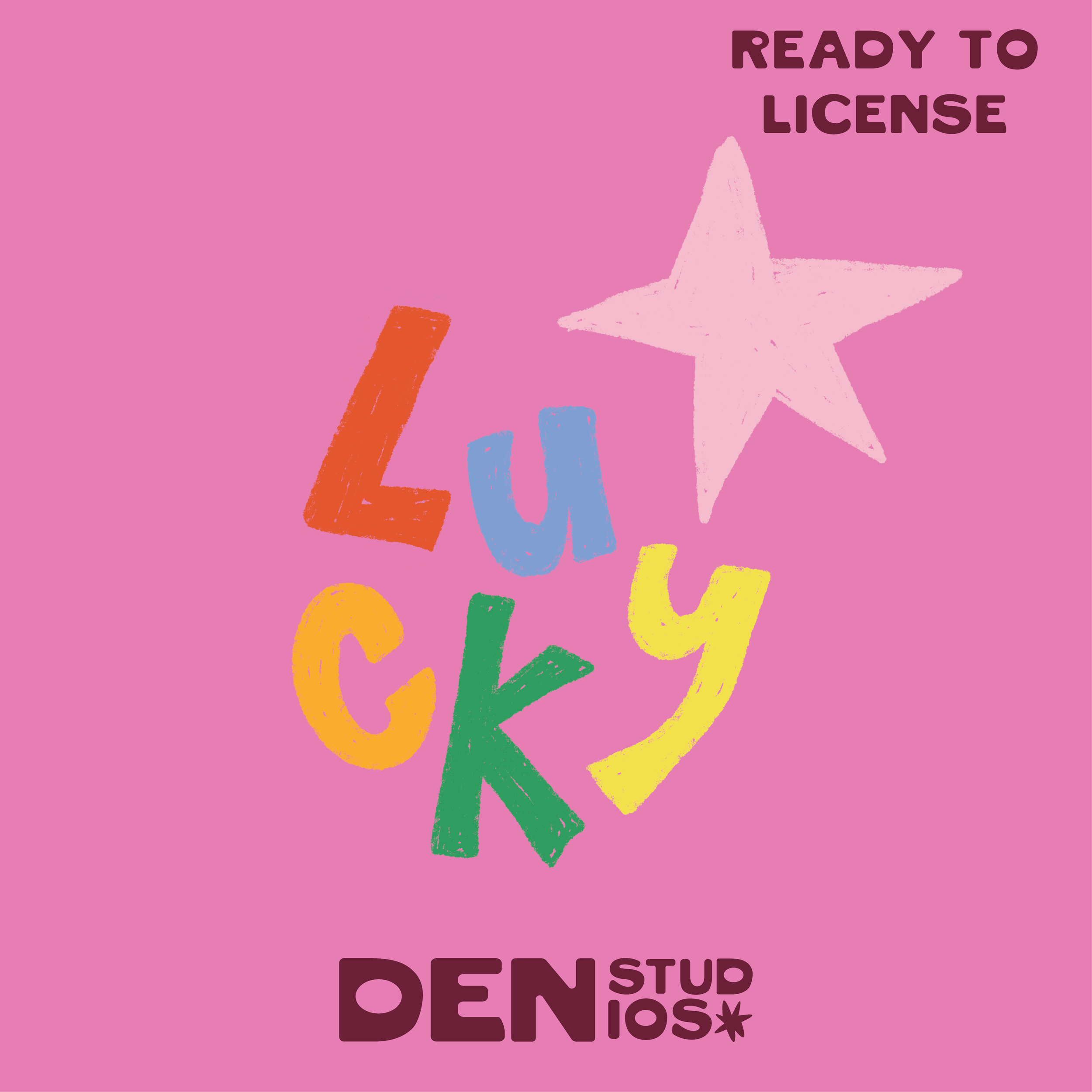 Lucky Star Ready Edit Print License in confetti — Den Studios surface pattern design