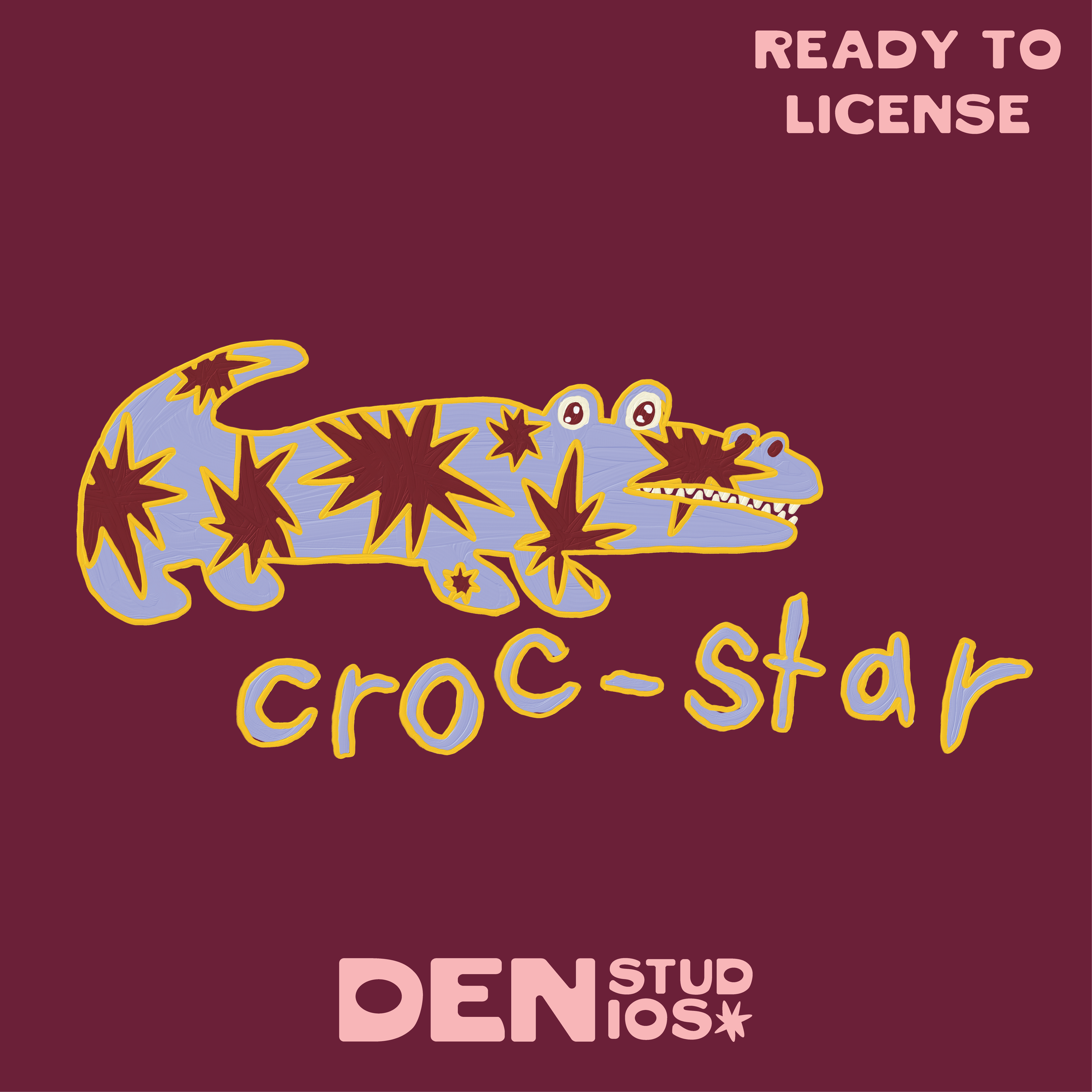 CrocStar Essential Print License in solar — Den Studios surface pattern design