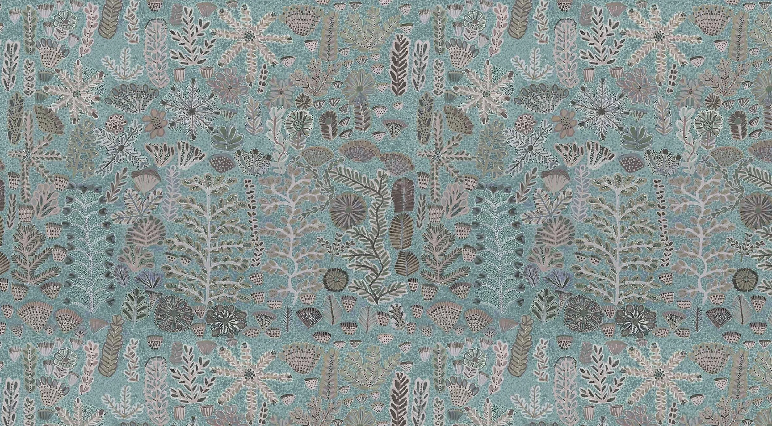 Willie Weston Sugarbag Dreaming ‘Saltbush’ design for upholstery, featuring bold floral artwork by First Nations artist Rosie Ngwarraye Ross from Ampilatwatja, NT.