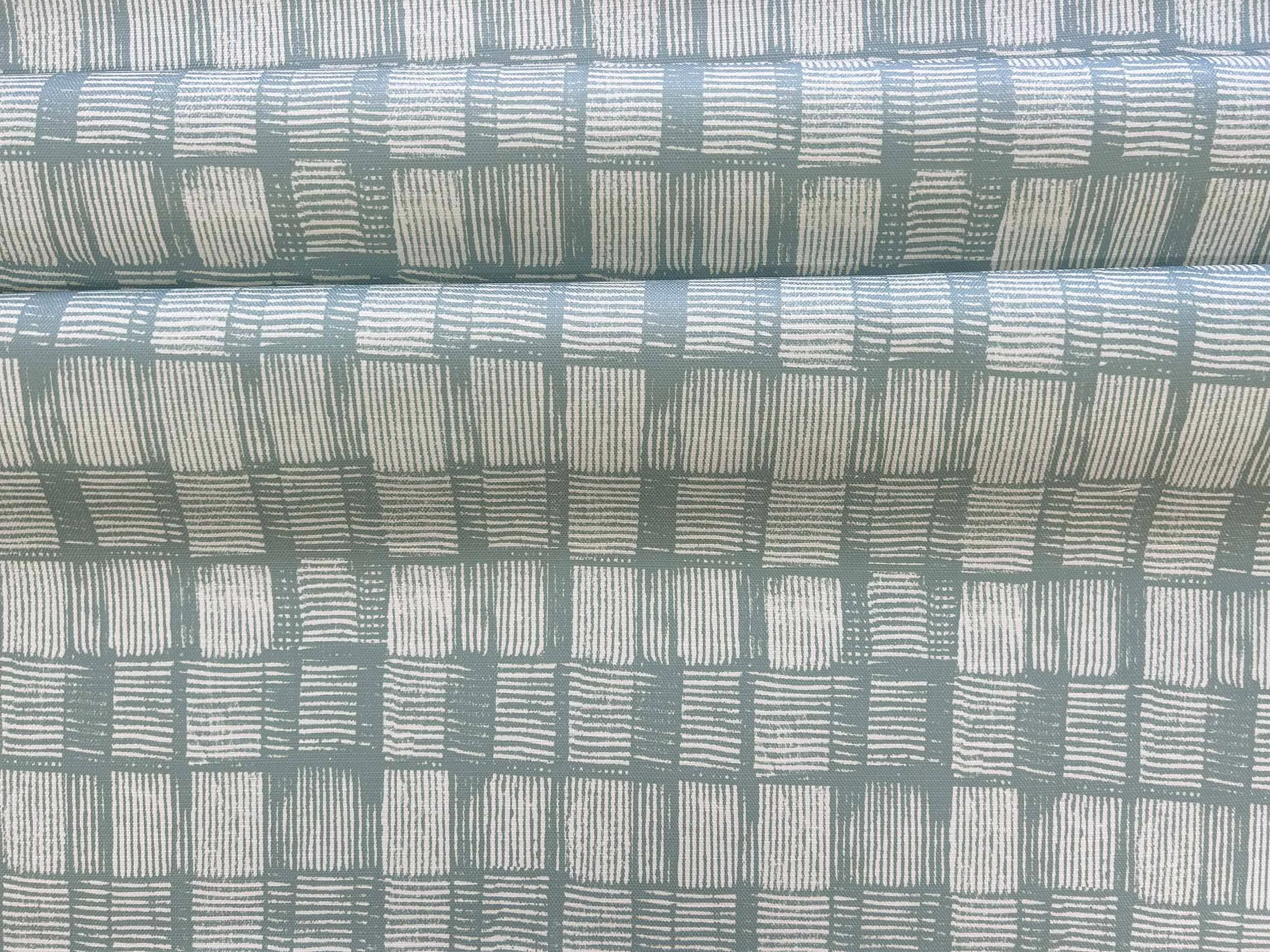 Willie Weston Water Levels ‘Seafoam’ design for upholstery, featuring contemporary geometric Aboriginal artwork by First Nations artist Lee-Anne Williams from the Kimberley, WA.