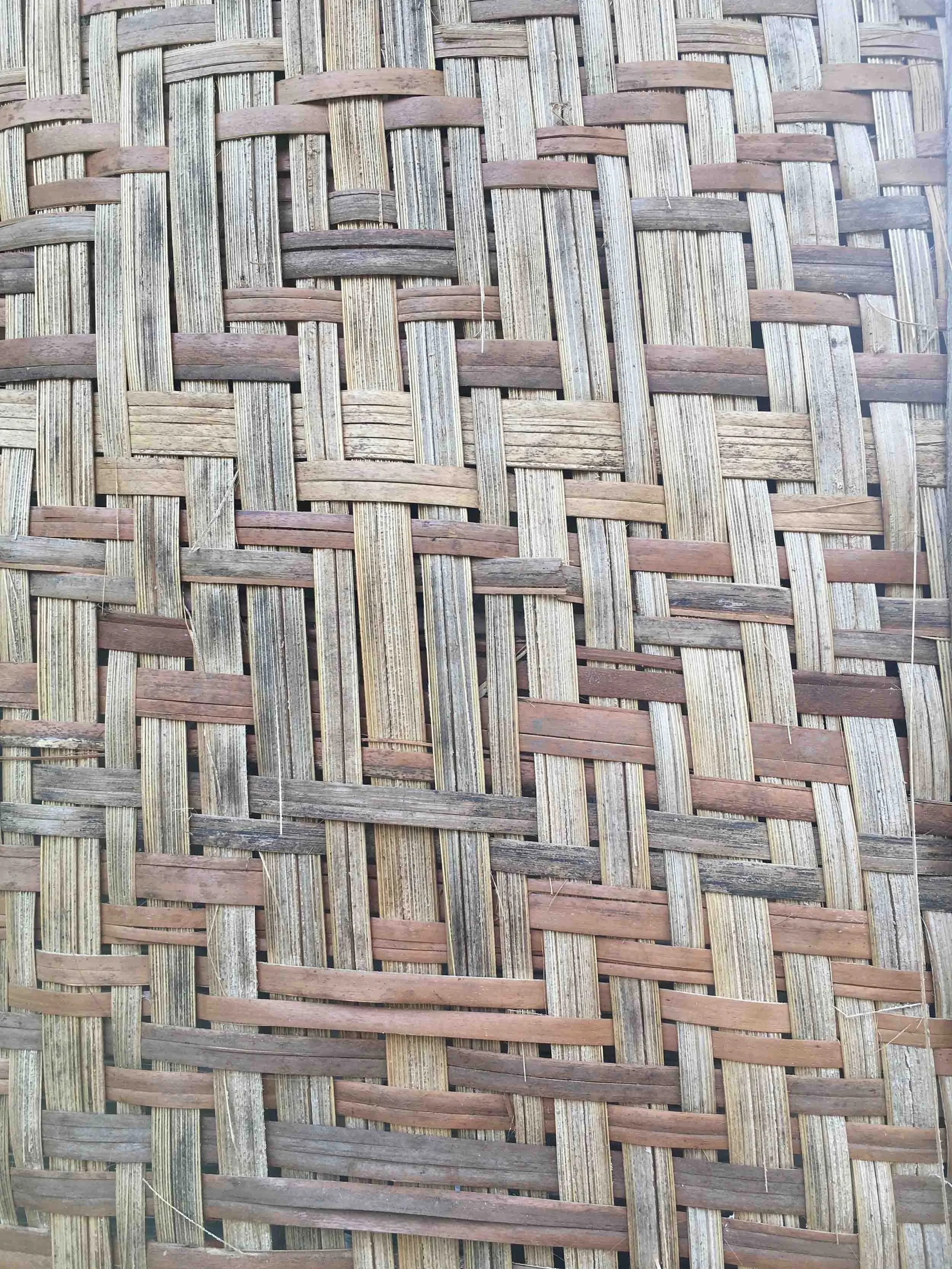 A micro view of woven bamboo walls in Papua New Guinea.