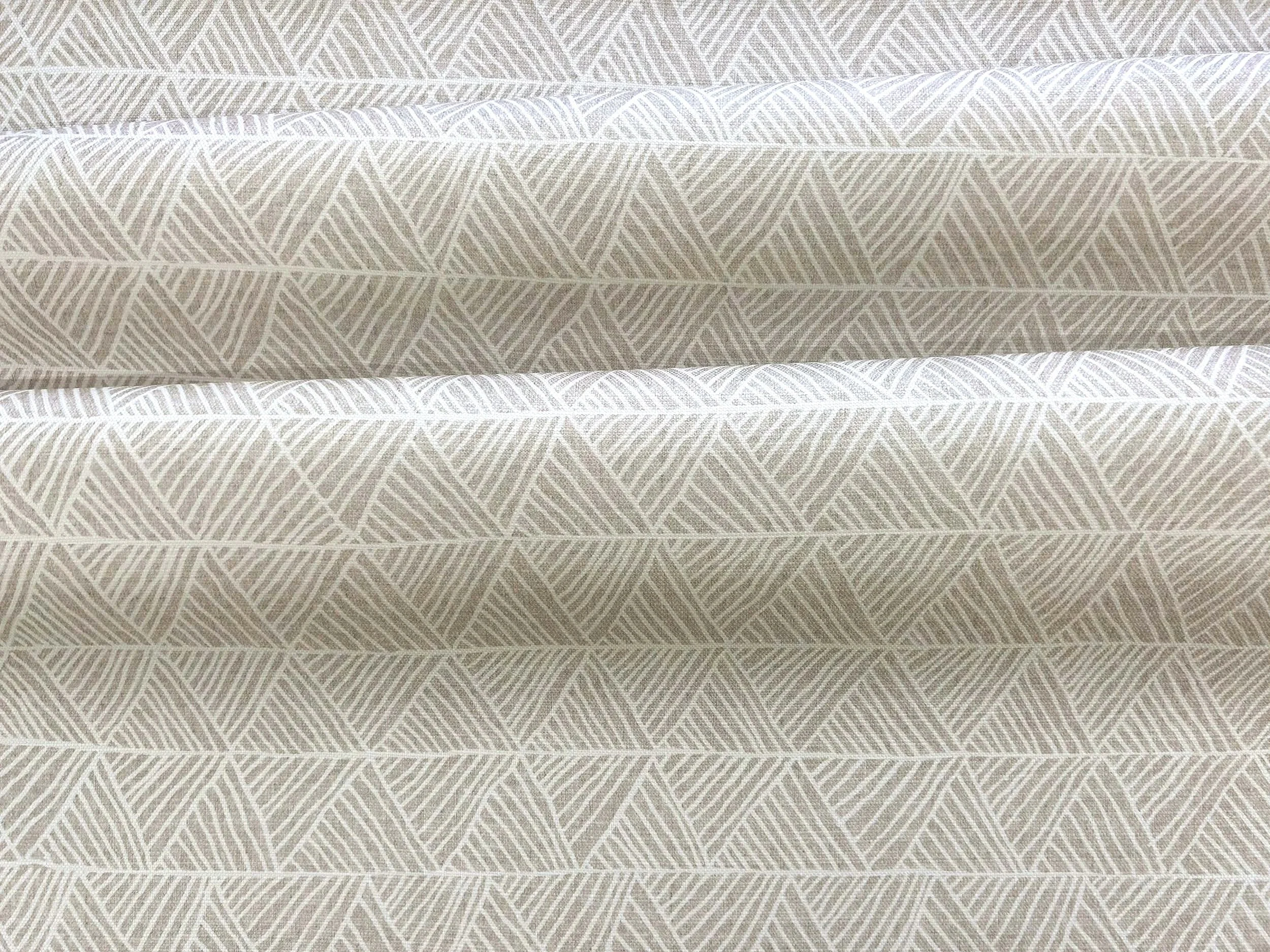 Willie Weston Pandanus 'Stone' design for upholstery and wallpaper, featuring geometrically patterned contemporary Aboriginal artwork by Tiwi First Nations artist Osmond Kantilla.