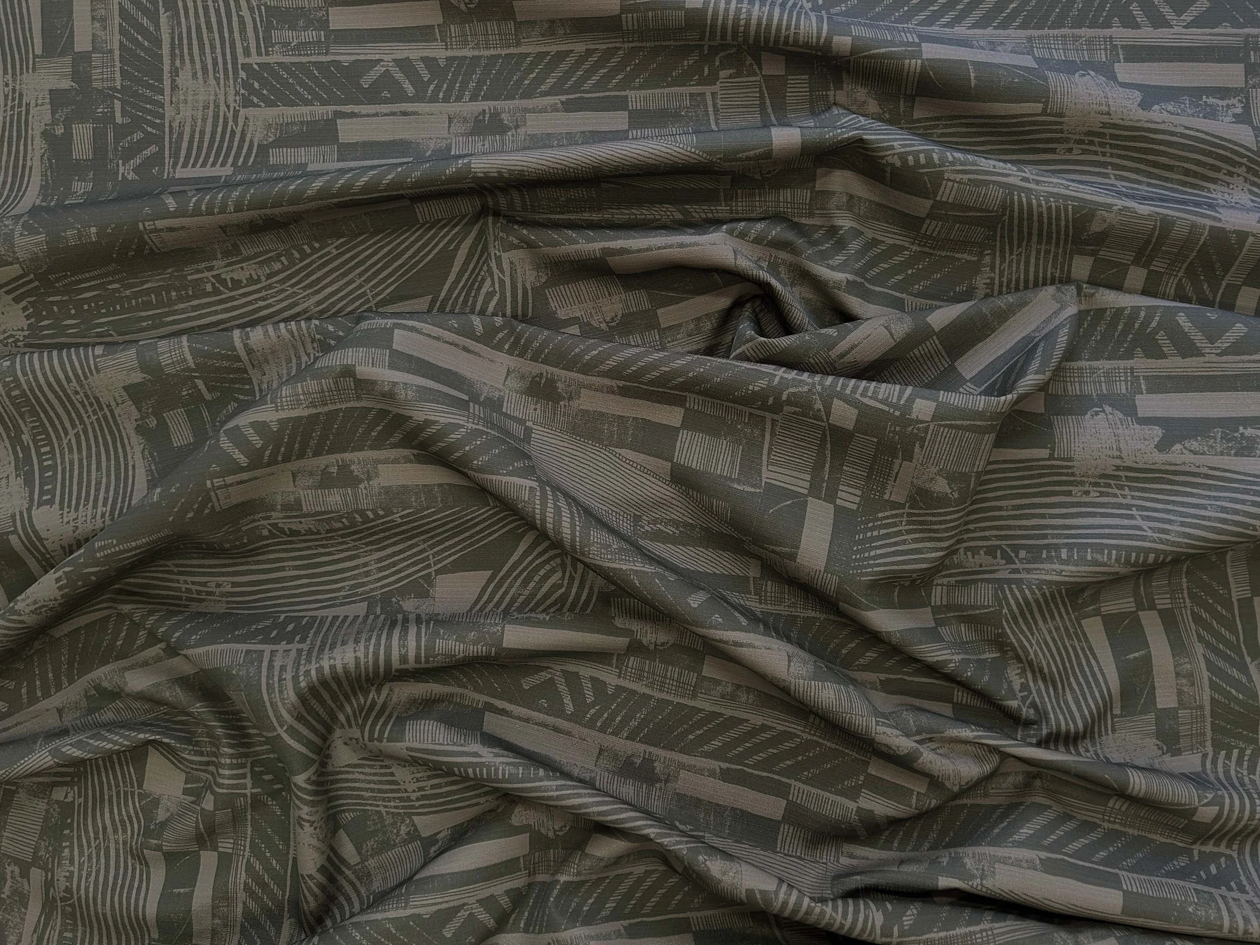 Willie Weston Oneness 'Forest’ design for upholstery, featuring sophisticated, layered artwork by First Nations artist Lisa Waup from Naarm (Melbourne).
