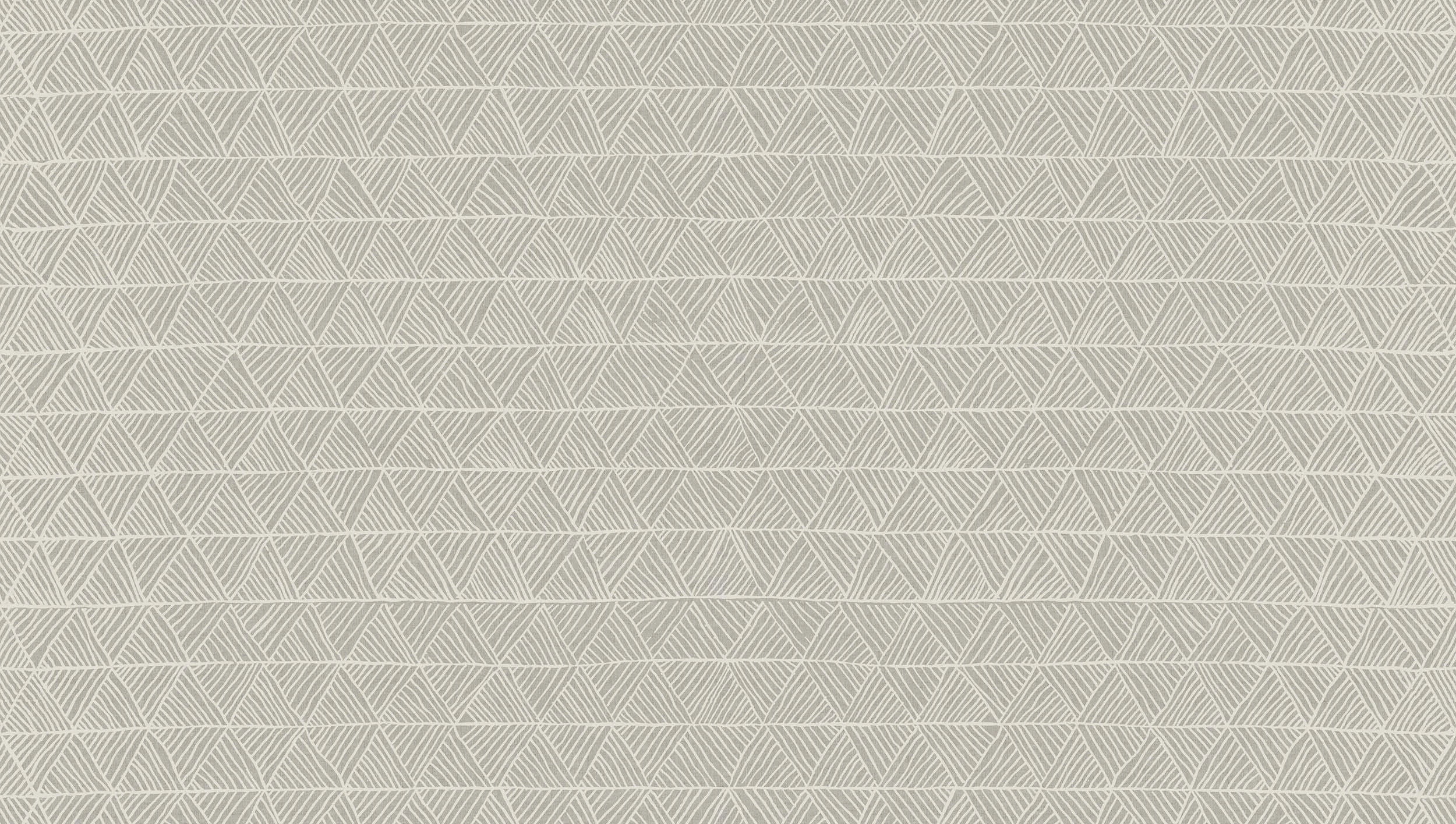 Willie Weston Pandanus 'Pewter' design for upholstery, featuring geometrically patterned contemporary Aboriginal artwork by Tiwi First Nations artist Osmond Kantilla.