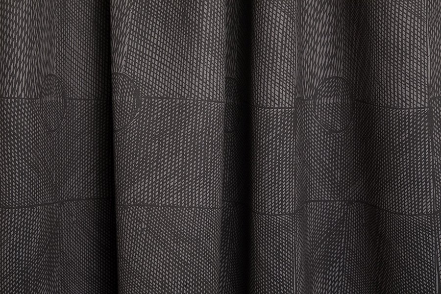 Willie Weston Wak Wak ‘Storm' design for drapery, featuring a contemporary Aboriginal artwork by First Nations artist Susan Marawarr from Maningrida, NT.