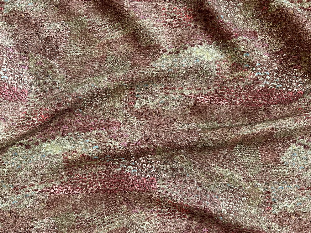 Willie Weston Gather ‘Forage' design for upholstery, featuring contemporary floral artwork by First Nations artist Colleen Ngwarraye Morton from Ampilatwatja, NT.
