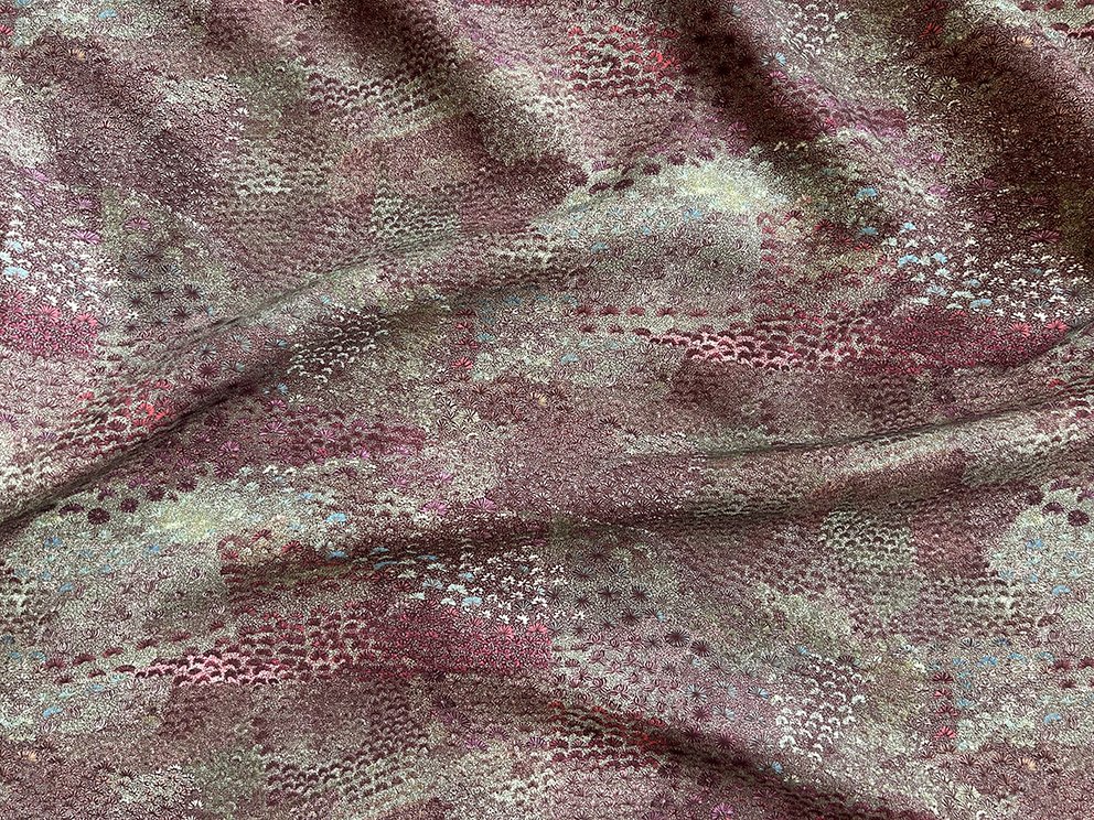 Willie Weston Gather ‘Forage' design for upholstery, featuring contemporary floral artwork by First Nations artist Colleen Ngwarraye Morton from Ampilatwatja, NT.