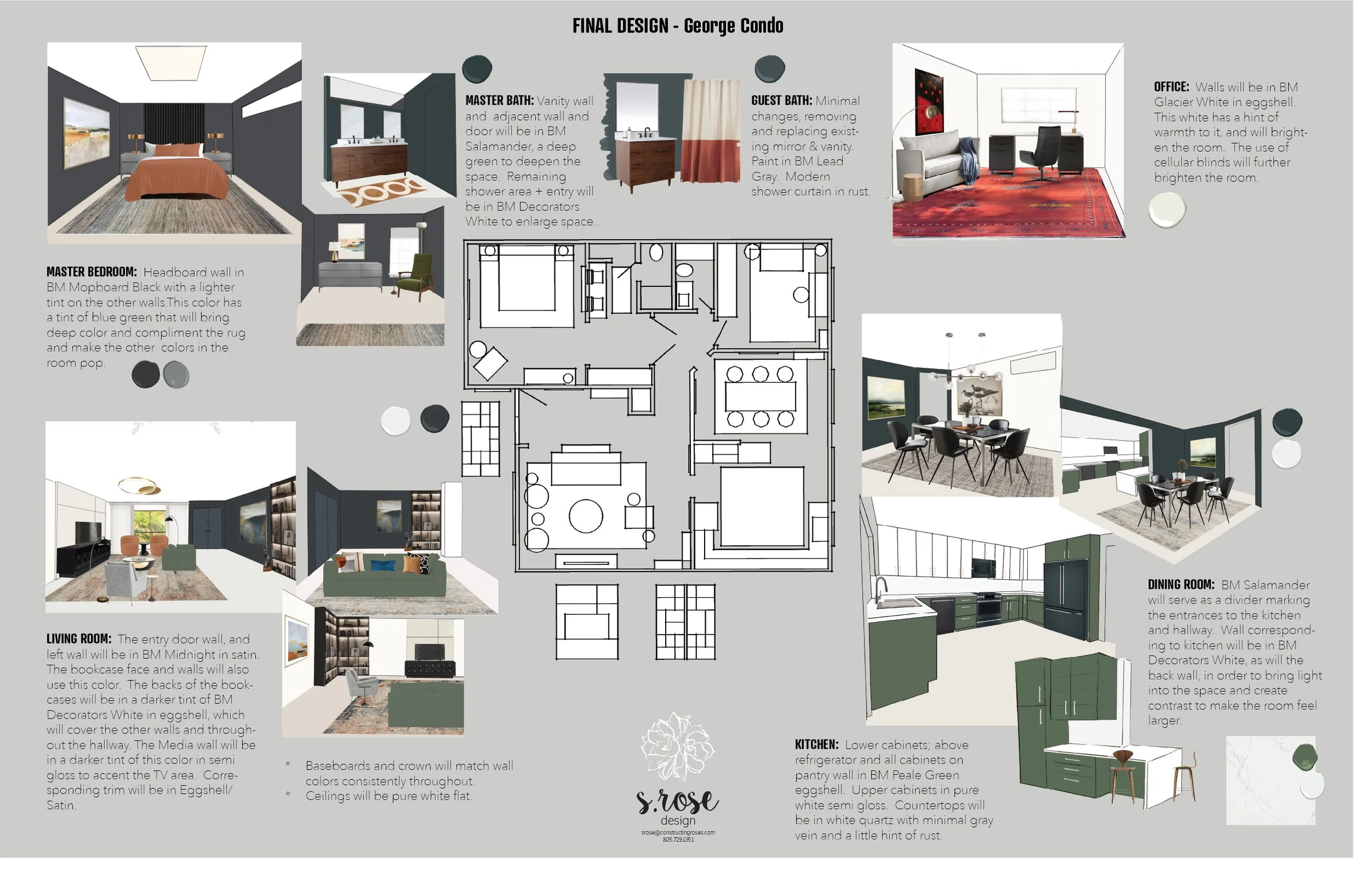 I used Sketchup to create the floor plan, and the Adobe Suite to create the mockups.