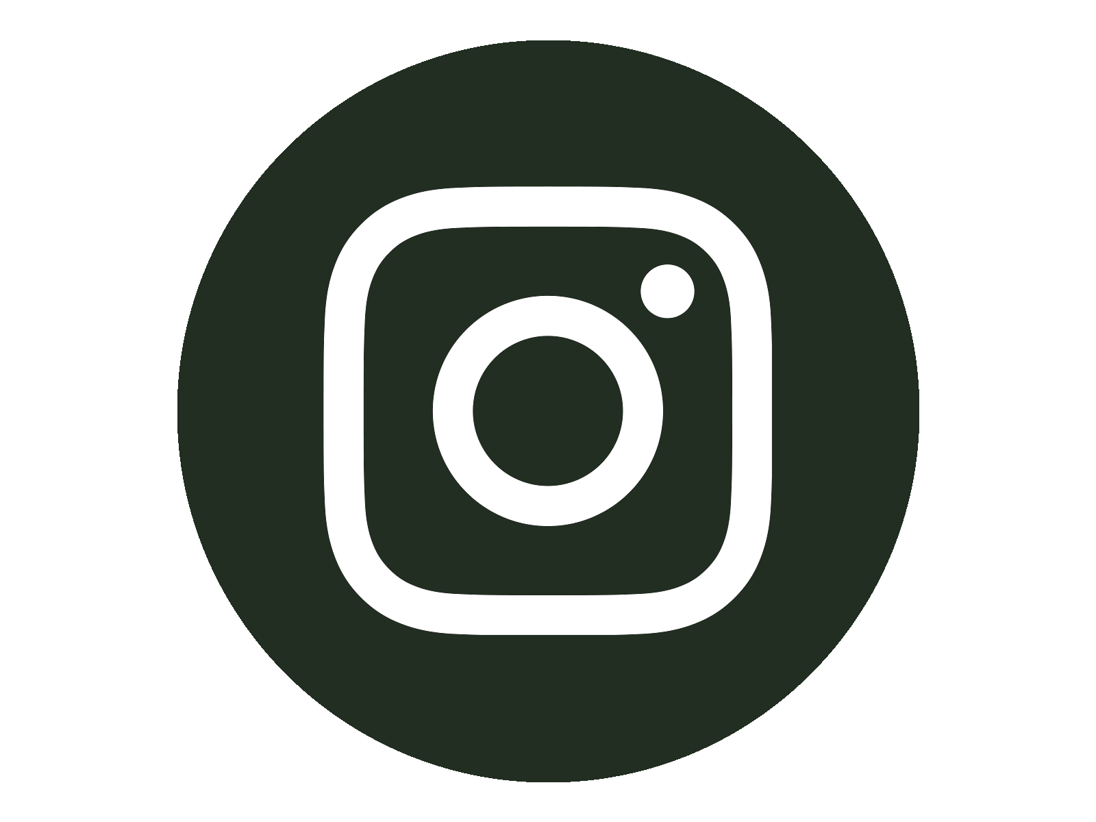 Instagram logo with white outline inside a black circle.