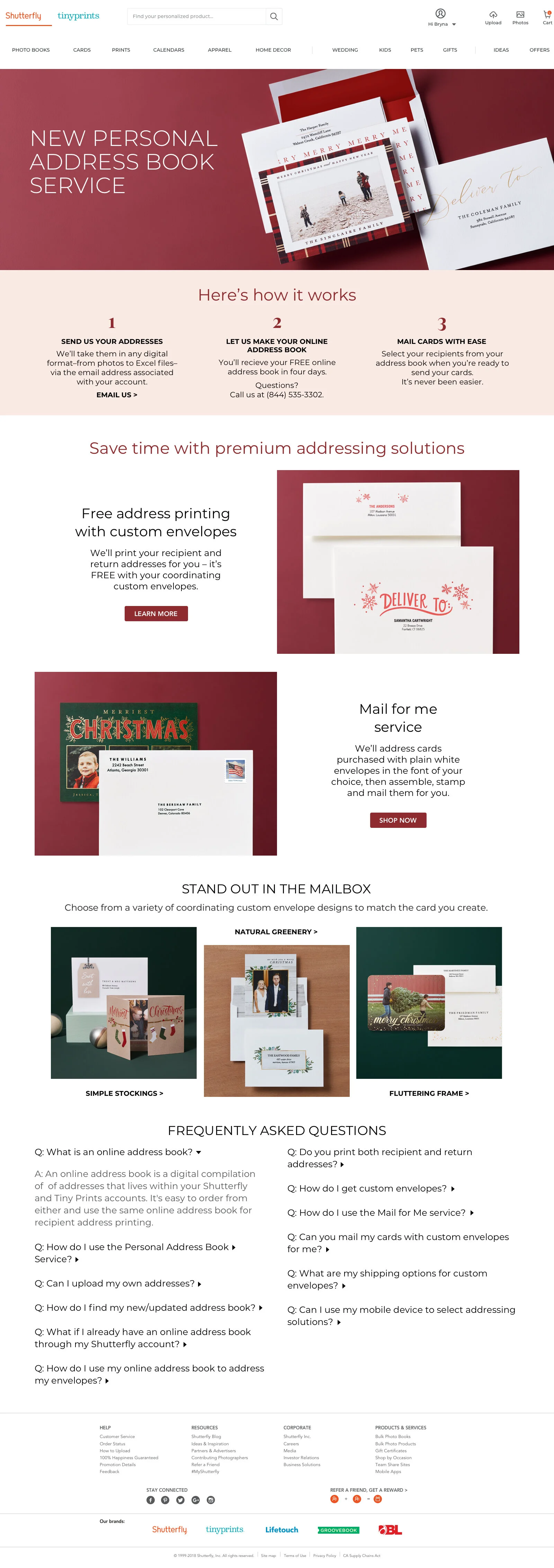 Address Book Service landing page