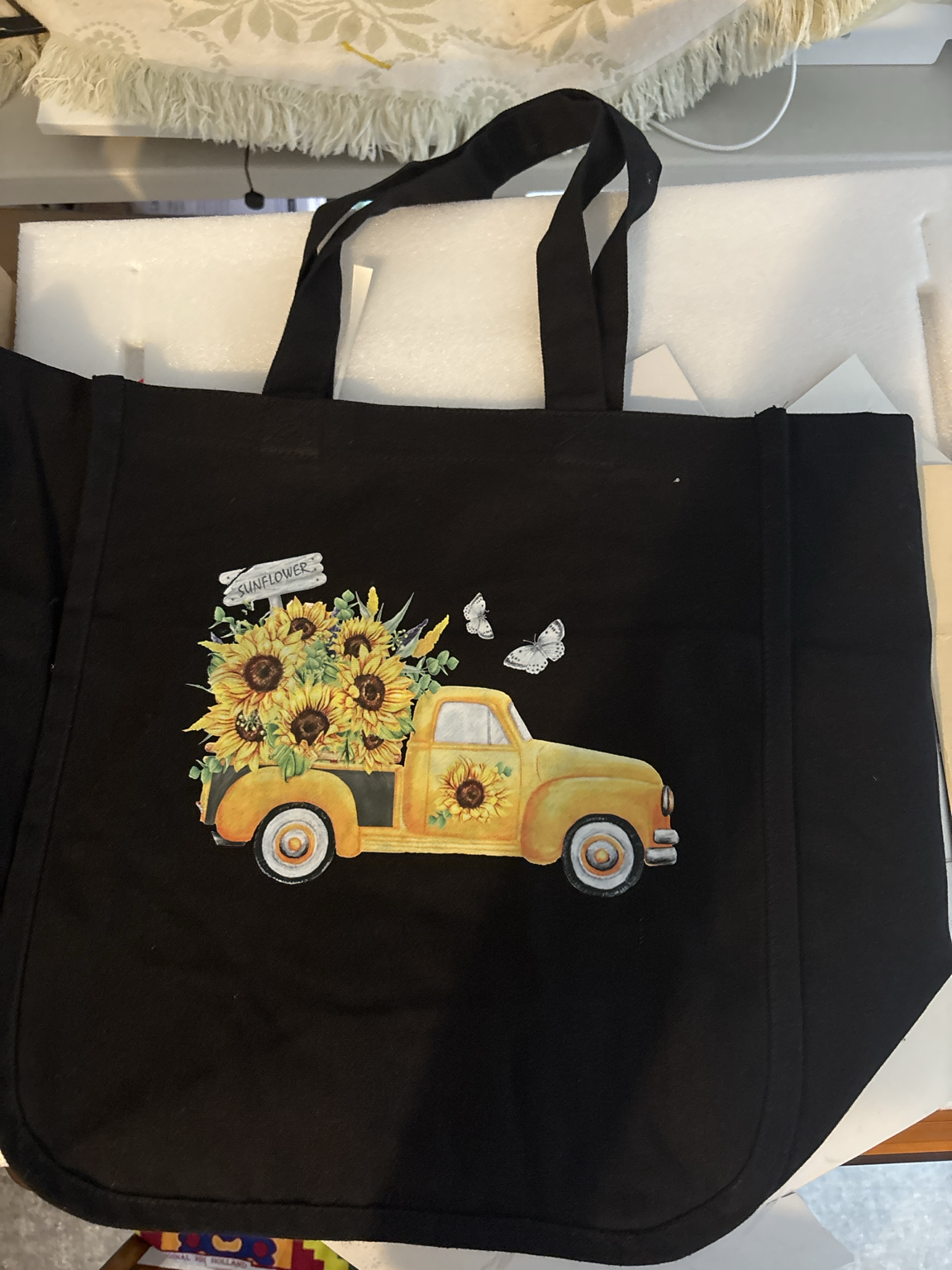 Vintage Sunflower Canvas Tote Bag  Sale Price: $19.99 (Regular Price $29.99)