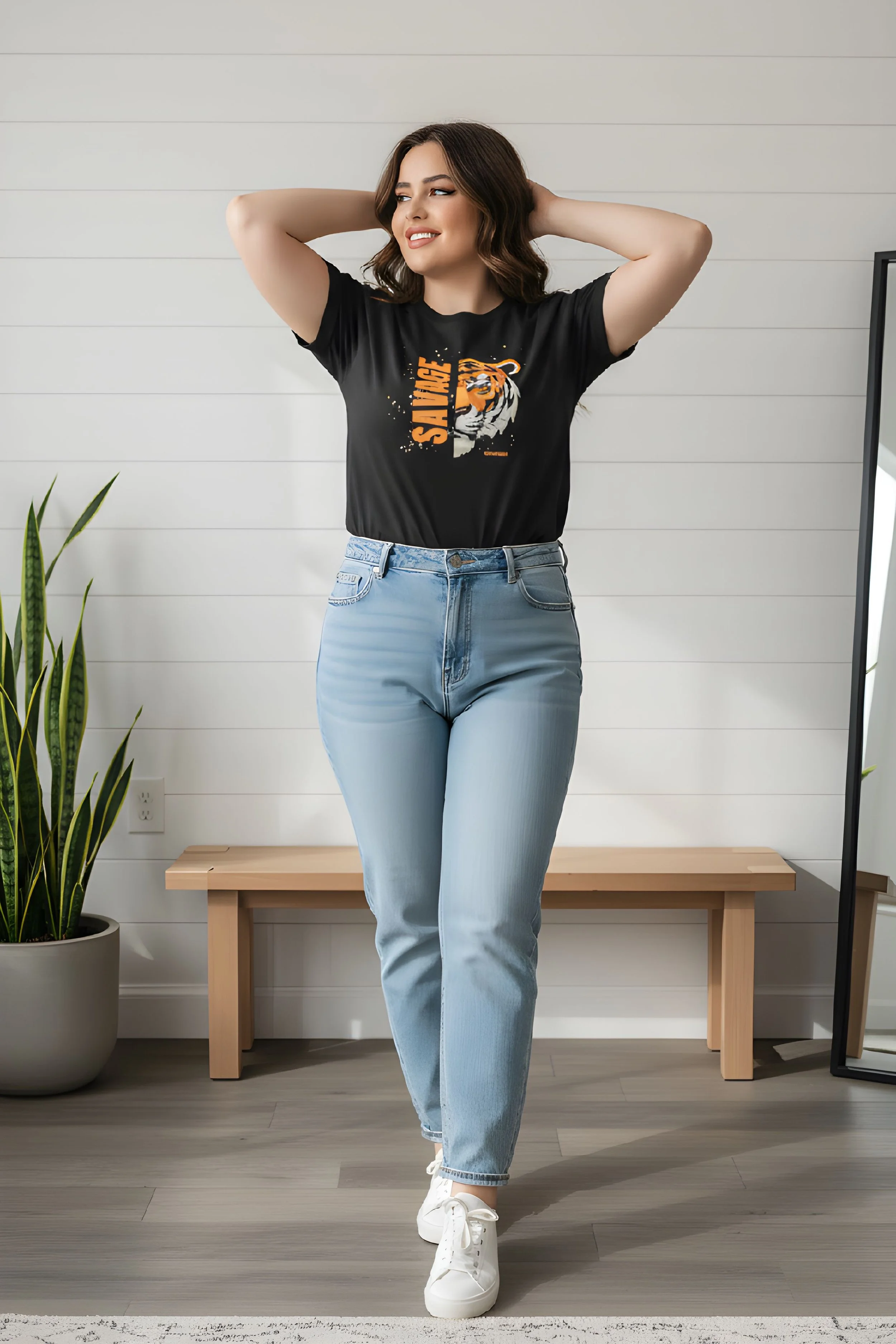 'Savage Tiger' Graphic T-shirt