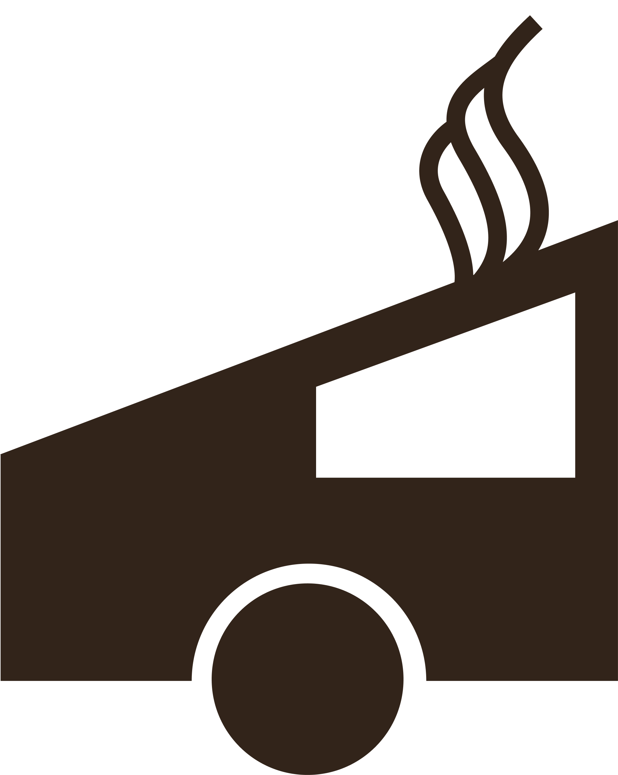 Icon of a mobile sauna with steam coming out, indicating a mobile wellness amenity.