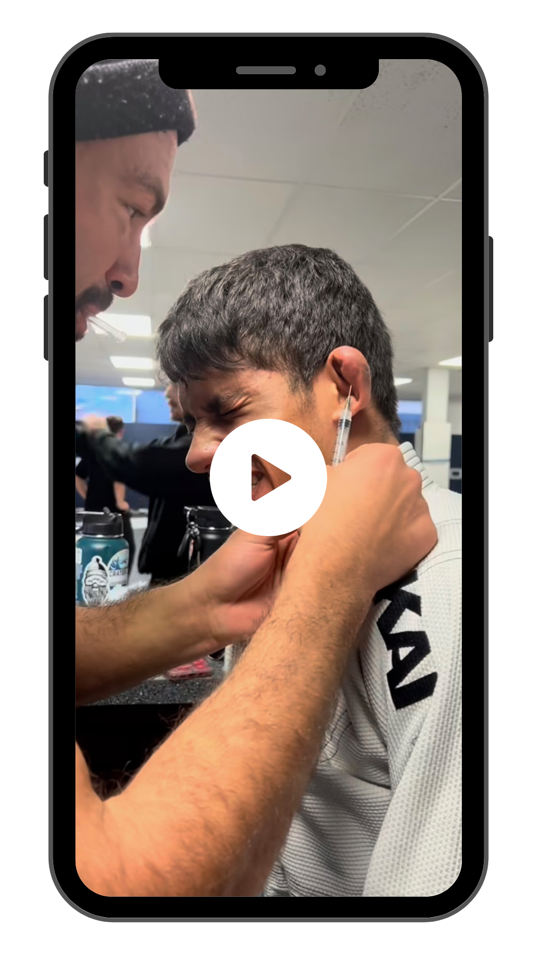 Viral video for a client: removing blood from a wrestlers cauliflower ear